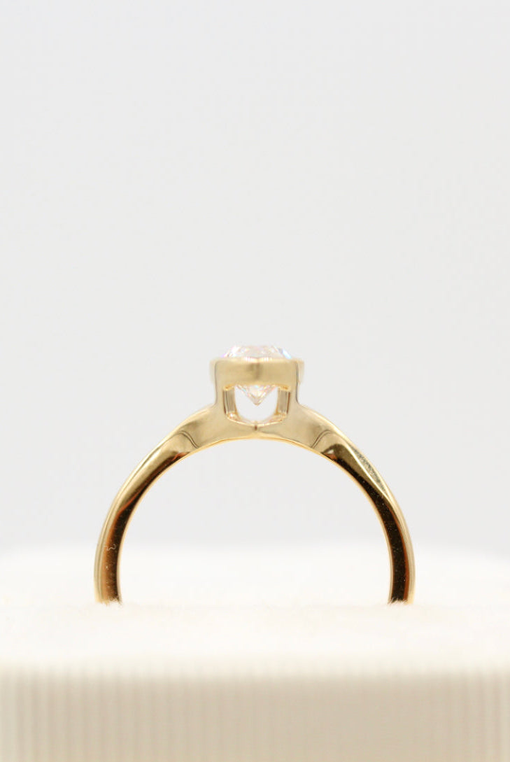 Bezel Set Moissanite Ring