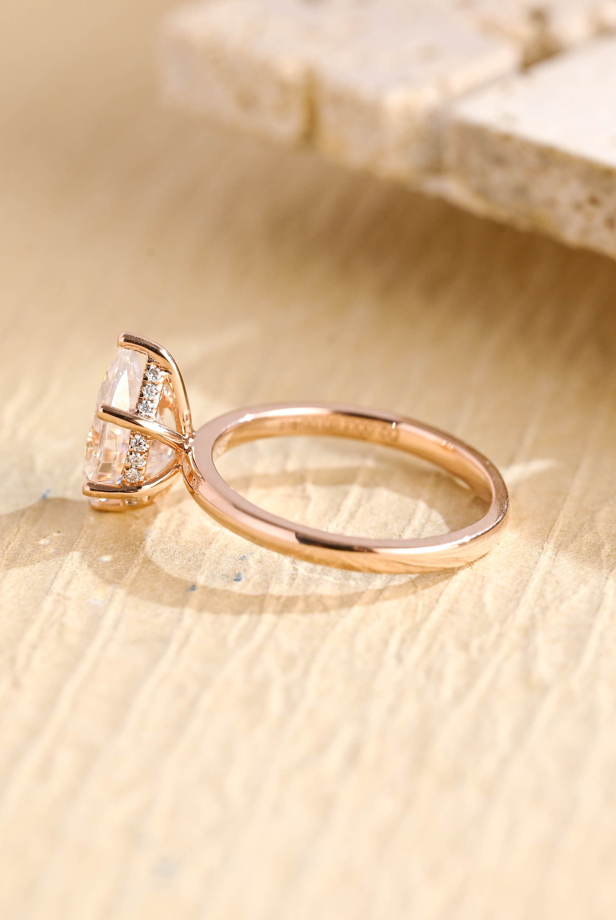 pear cut cluster moissanite ring USA