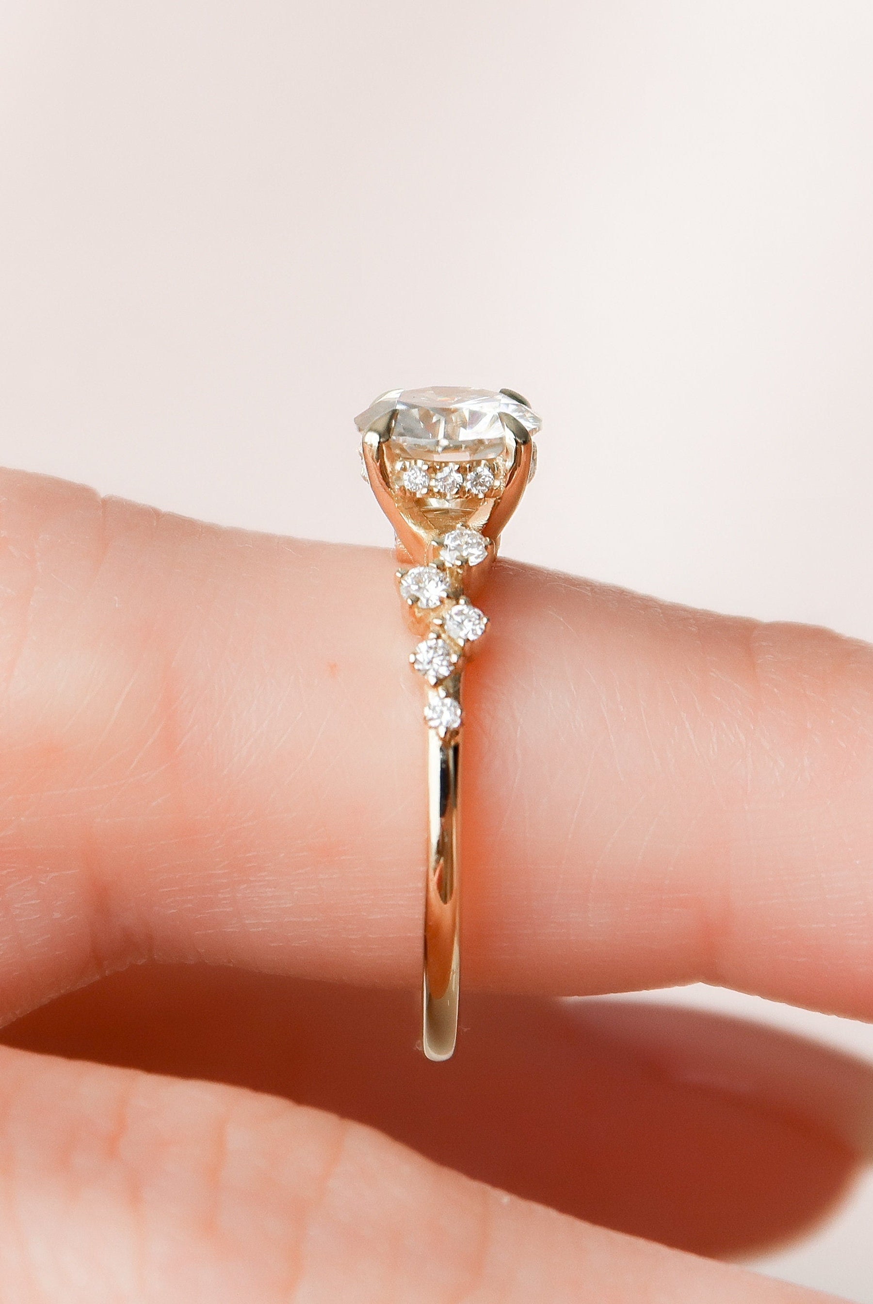 Cluster Moissanite Engagement Ring