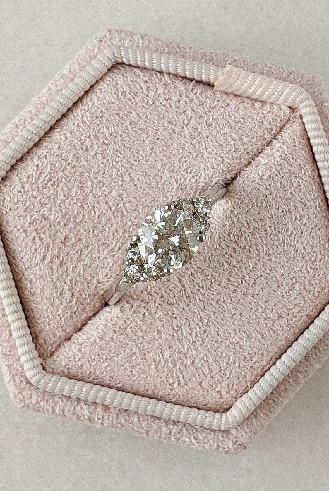 1.15CT Round Cluster Moissanite Diamond Solitaire Engagement Ring In Solid Gold