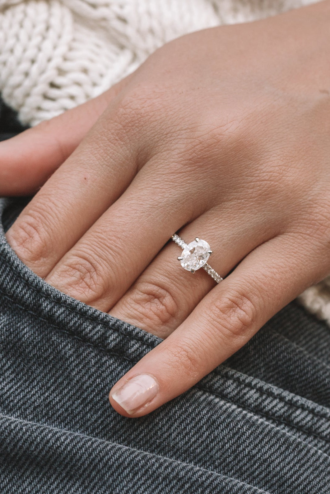 14K White Gold Moissanite Ring