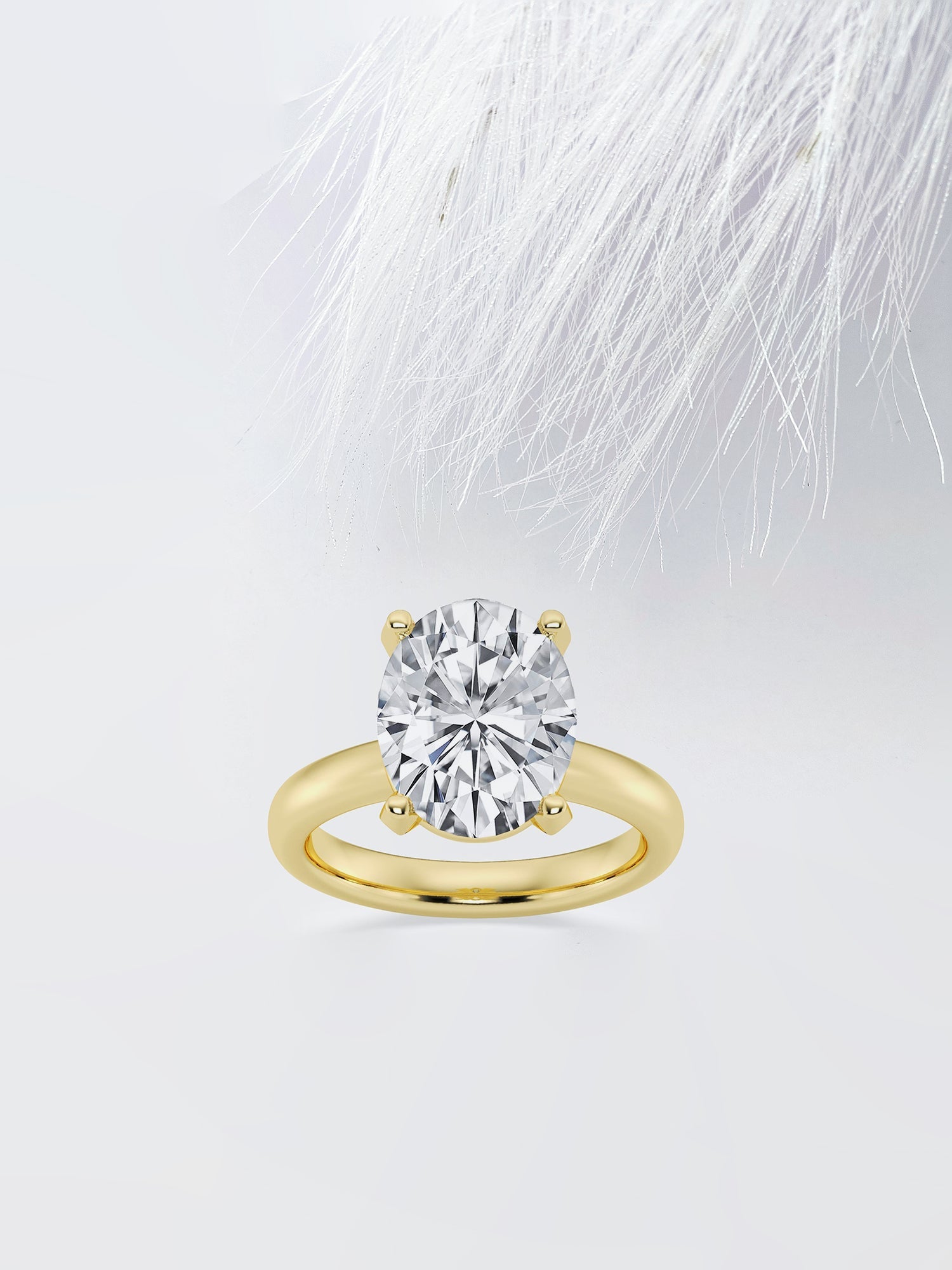 Oval Cut Moissanite Classic Solitaire Diamond Engagement Ring