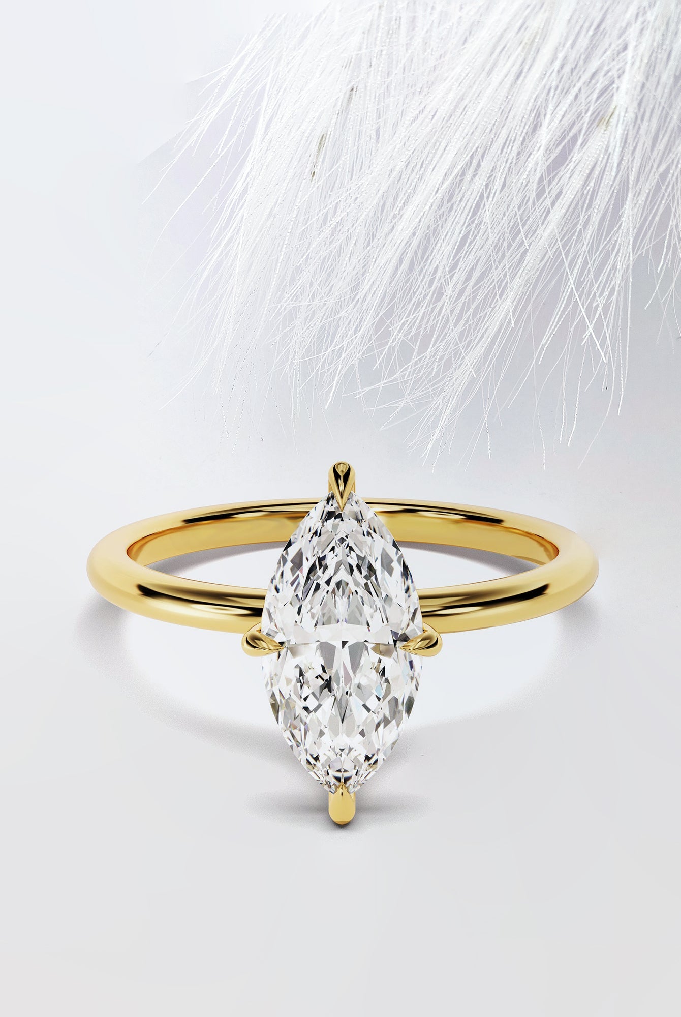 Marquise Cut Moissanite Solitaire Diamond Engagement Ring For Women