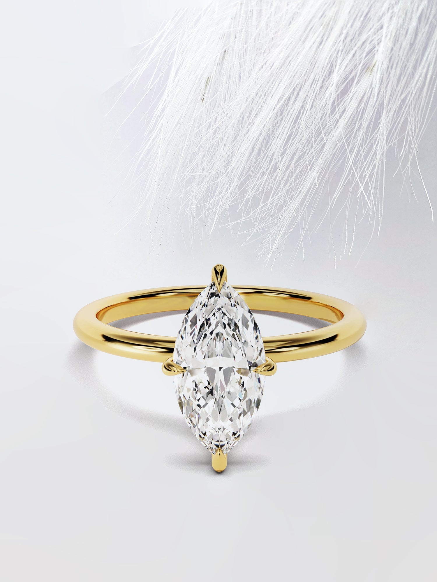 Marquise Cut Moissanite Solitaire Diamond Engagement Ring For Women