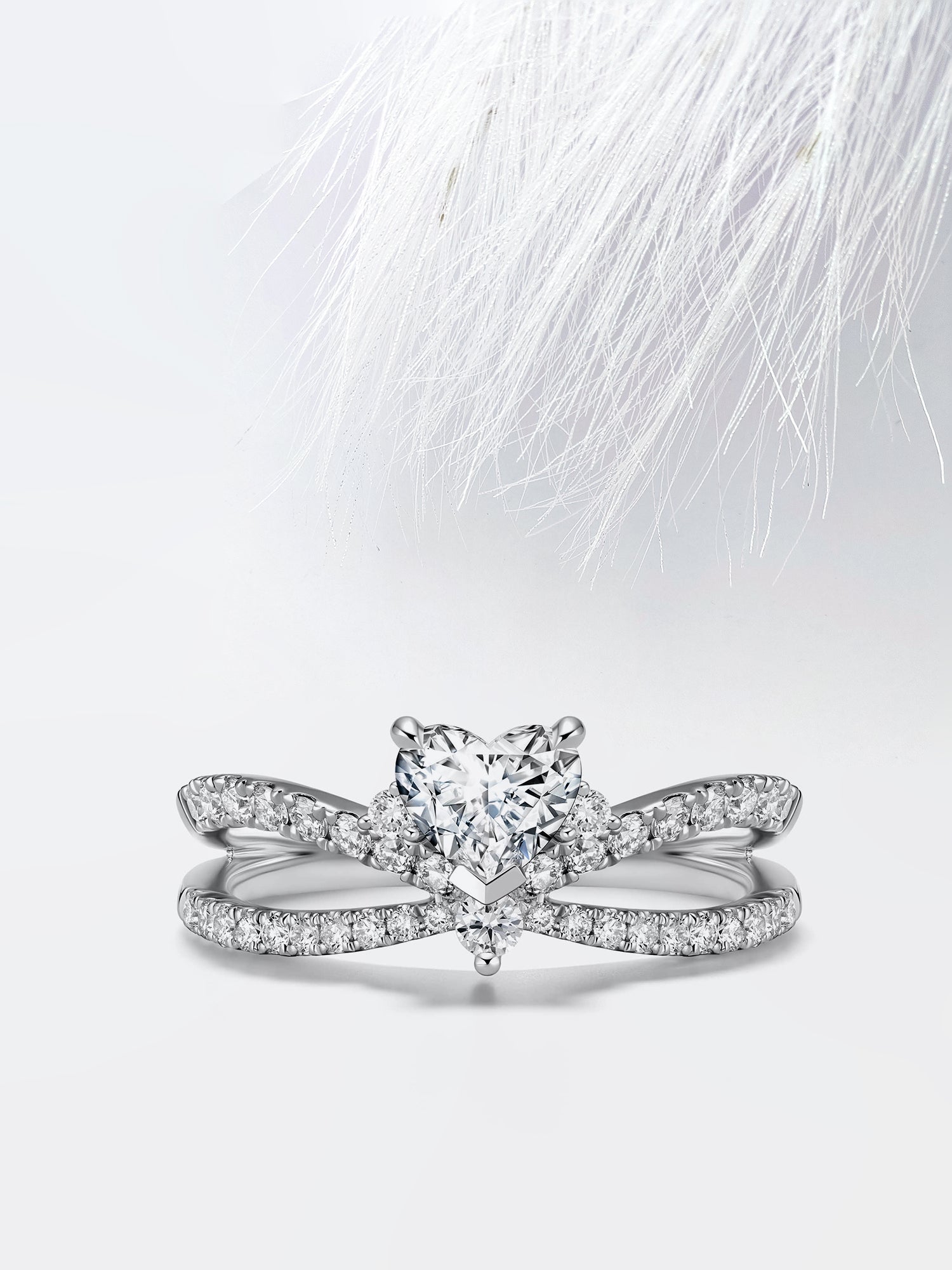 Heart Diamond Infinity Moissanite Engagement Ring For Women