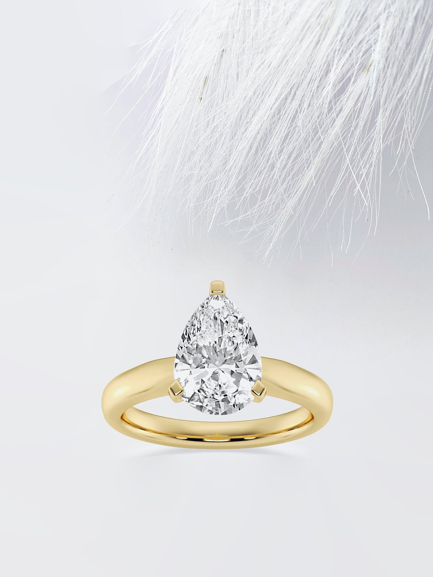 Pear Cut Moissanite Cathedral Diamond Engagement Ring For Women