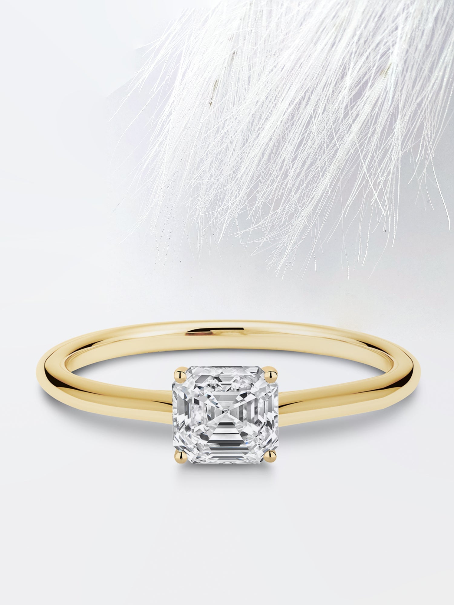 Asscher Diamond Solitaire Moissanite Engagement Ring For Women