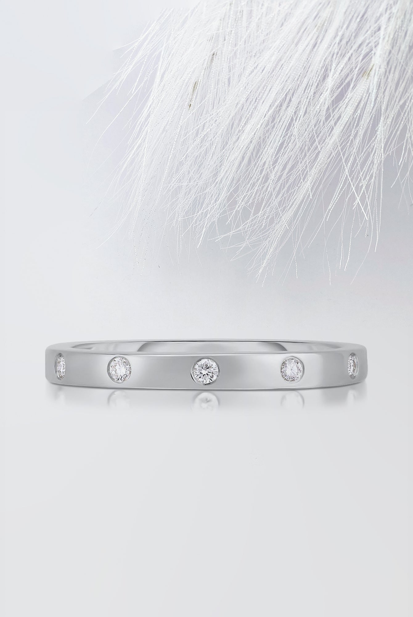 2.50mm Round Cut Moissanite Flush Set Diamond Wedding Band