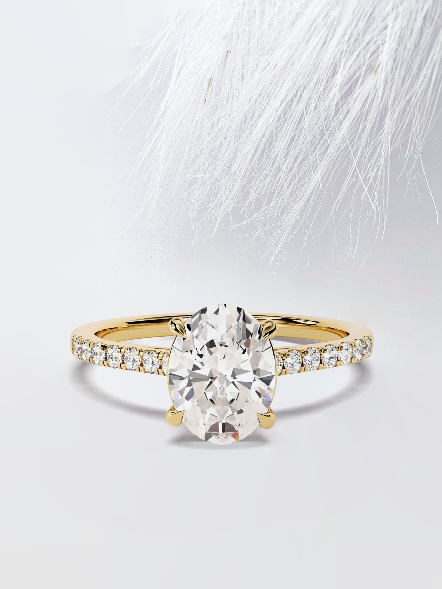 Oval Cut Moissanite Diamond Pave Engagement Ring For Women