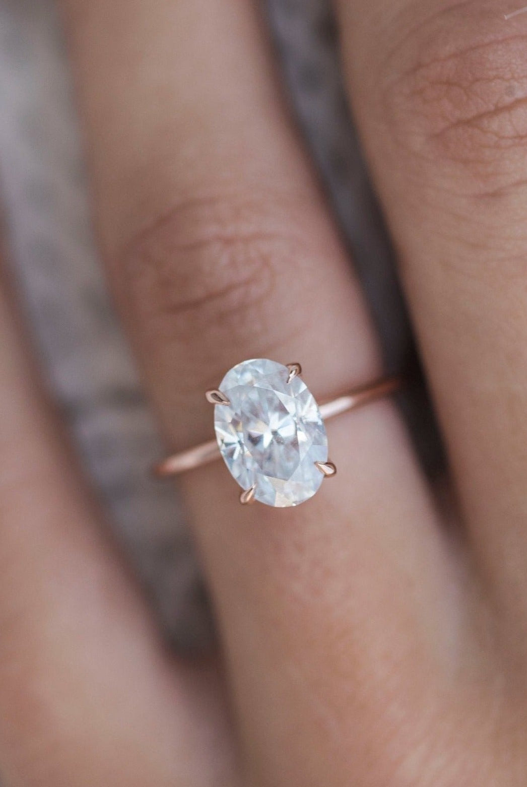 2.70CT Oval Four Prong Moissanite Diamond Solitaire Engagement Ring For Women