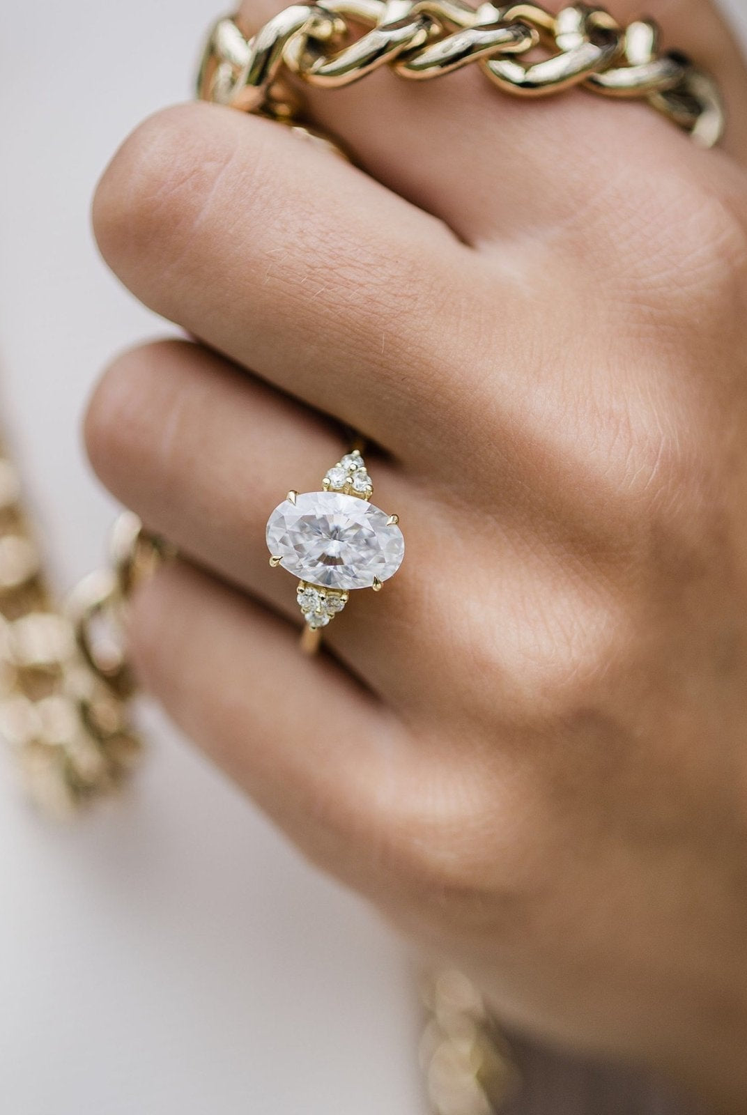 Antique moissanite rings