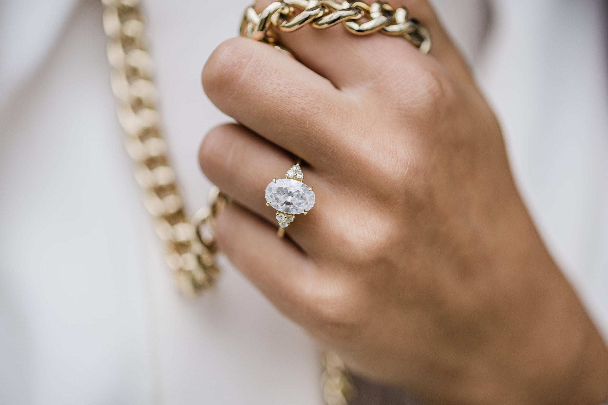 Antique moissanite rings