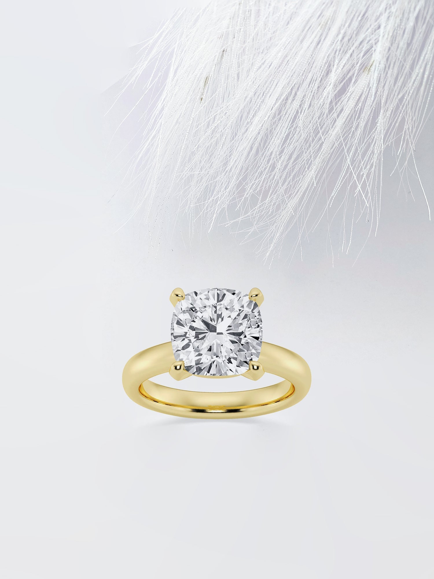 Cushion Cut Diamond Solitaire Moissanite Engagement Ring For Her