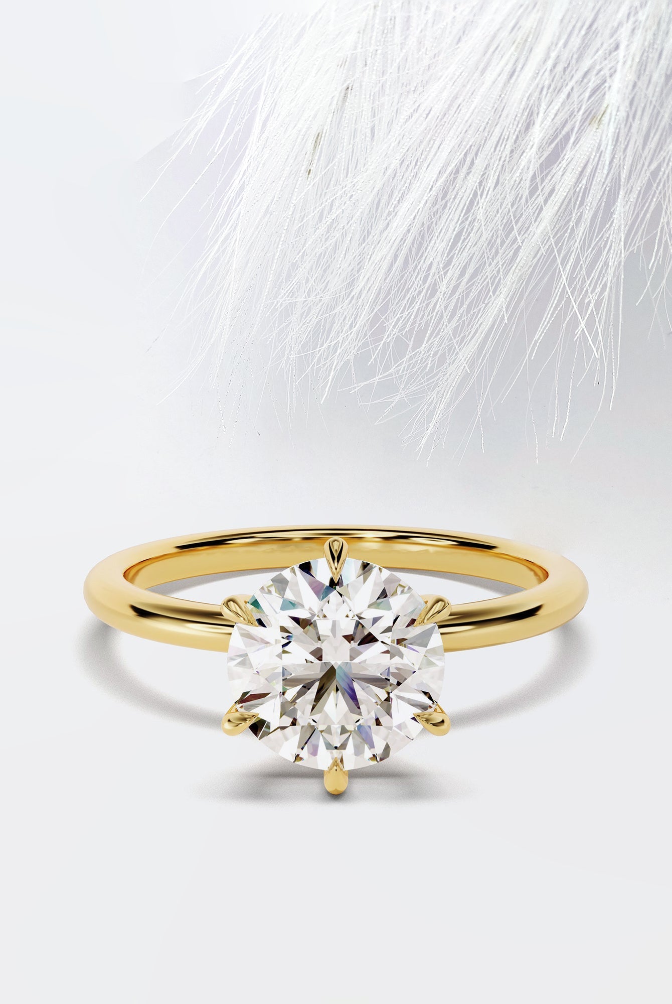Round Cut Solitaire Diamond Solitaire Engagement Ring For Her