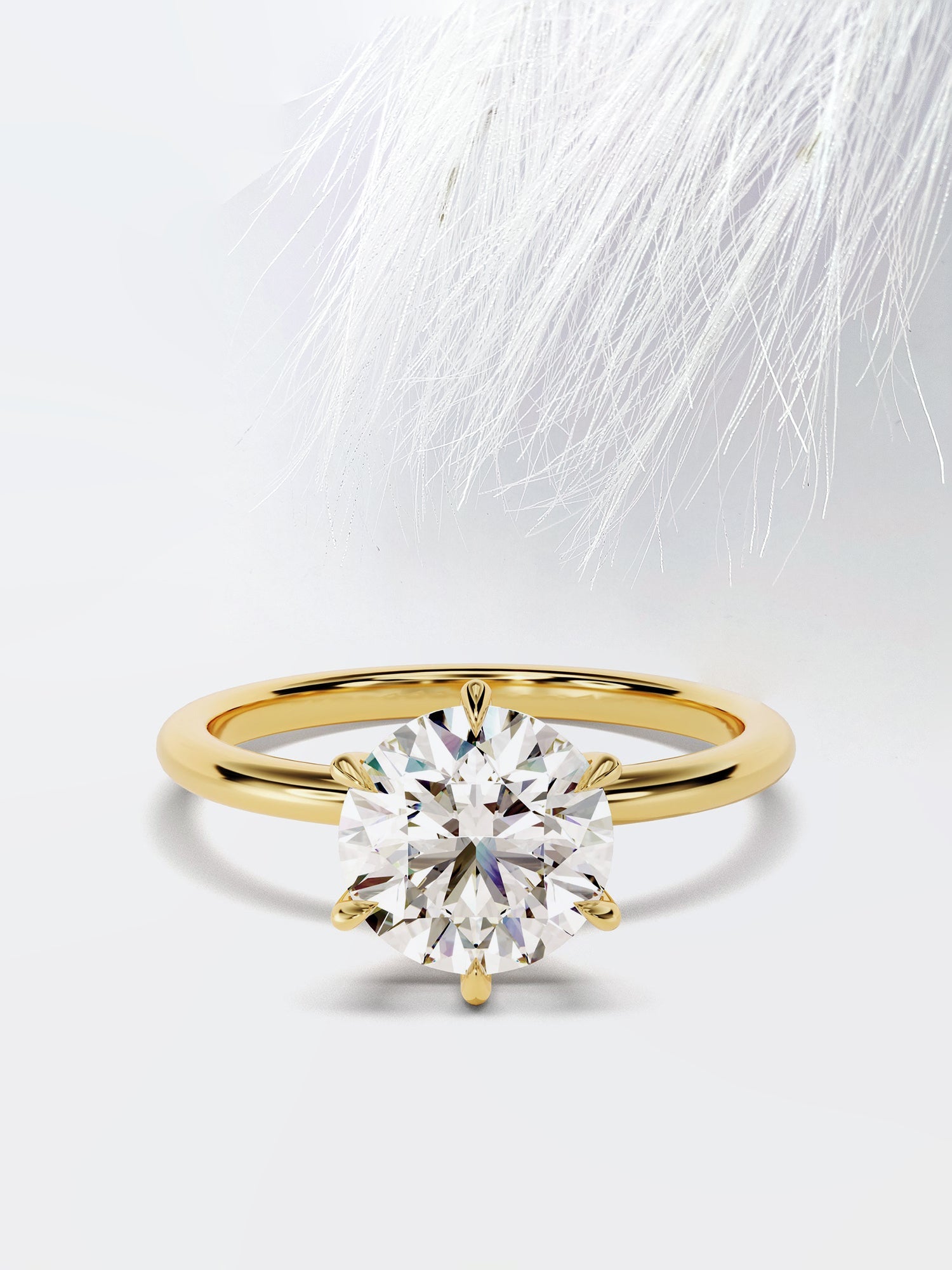 Round Cut Solitaire Diamond Solitaire Engagement Ring For Her