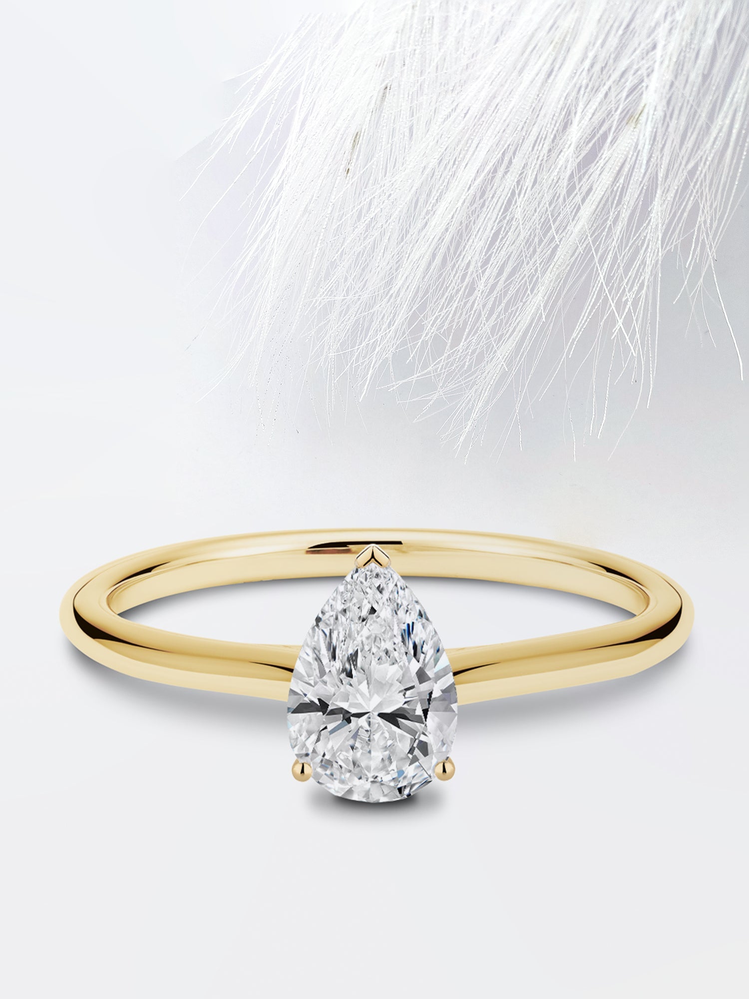 Pear Solitaire Diamond Moissanite Engagement Ring For Women