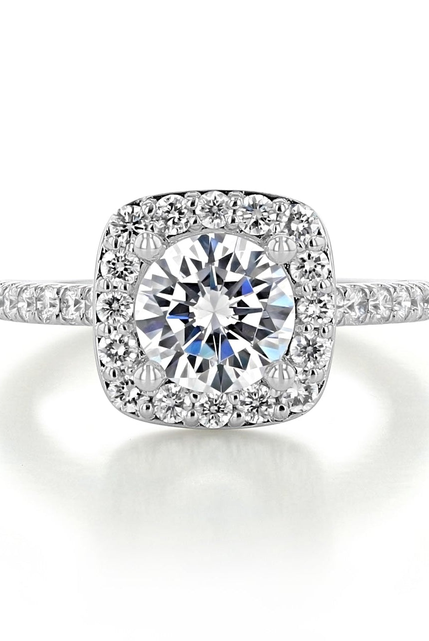 1.20CT Round Halo Moissanite Diamond Pave Engagement Ring For Her