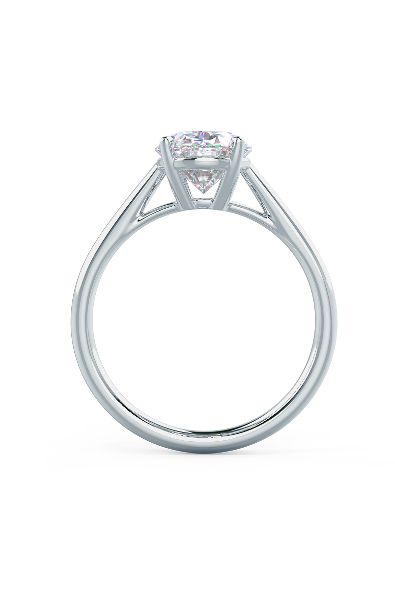1.75ct Oval Cathedral Set Moissanite Diamond Solitaire Engagement Ring