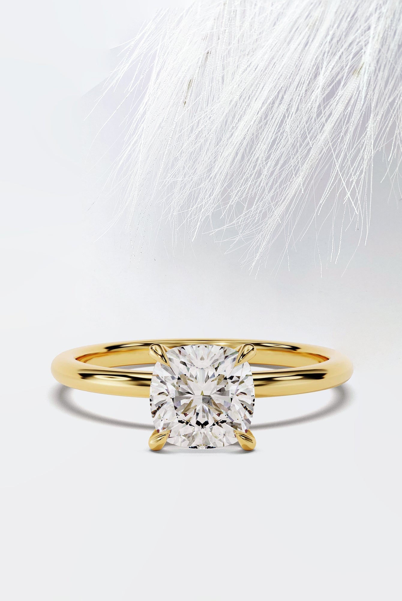 Cushion Cut Diamond Solitaire Moissanite Engagement Ring For Women