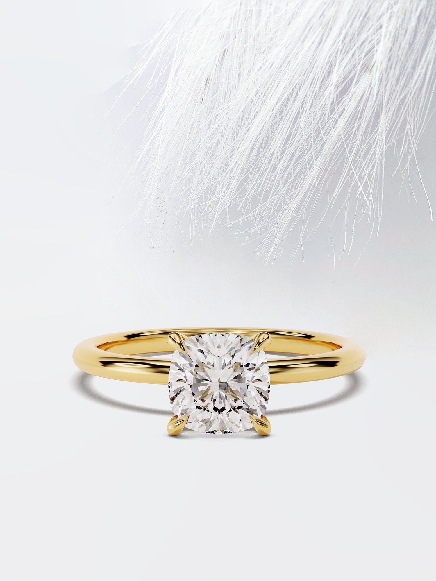 Cushion Cut Diamond Solitaire Moissanite Engagement Ring For Women