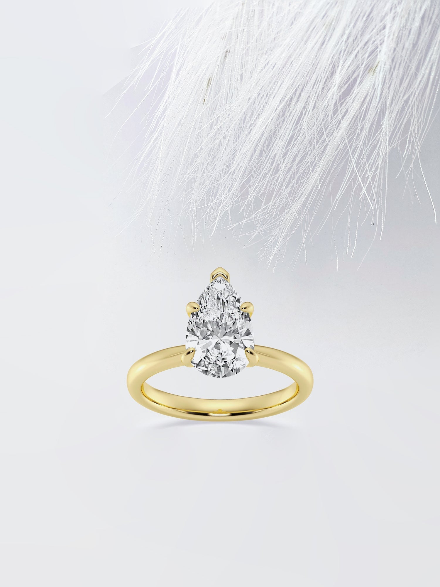 Pear Cut Moissanite Solitaire Diamond Engagement Ring For Her