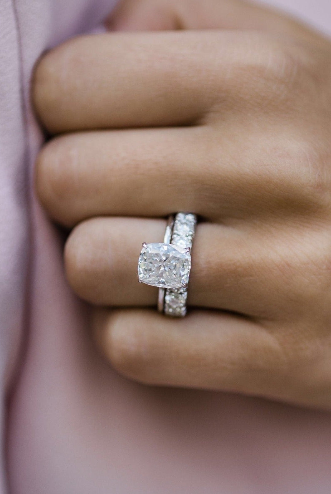 3.62CT Cushion Cut Moissanite Solitaire Engagement Ring