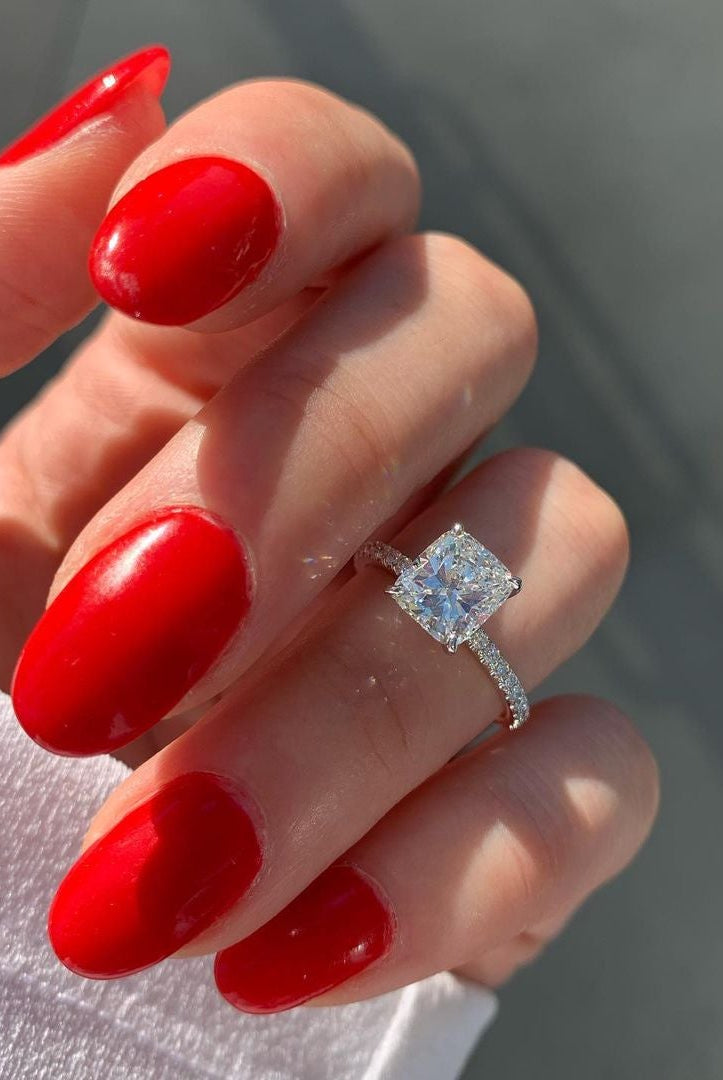 Moissanite wave trilogy ring New York