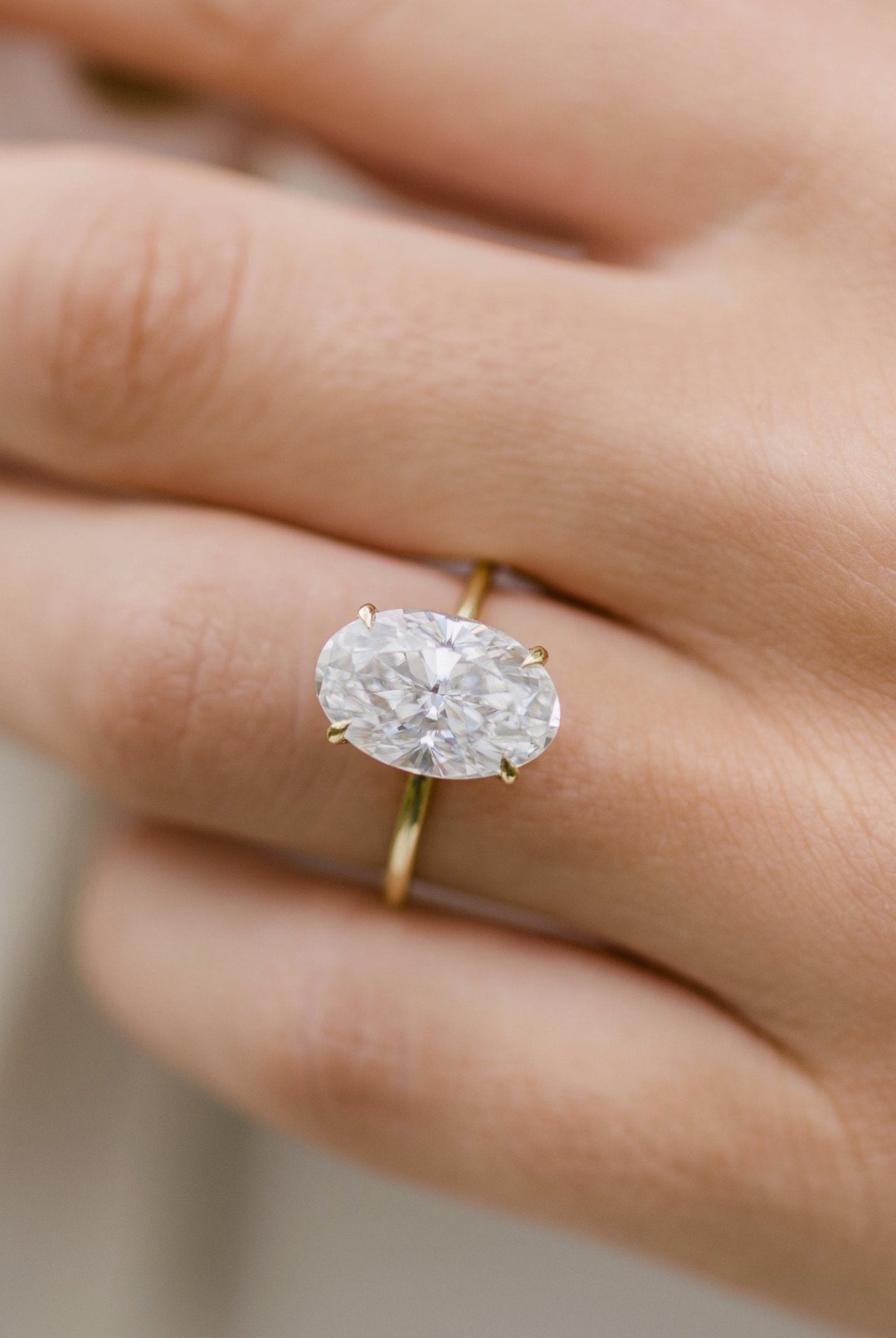 6.70CT Oval Cut 4 Prong Moissanite Solitaire Engagement Ring
