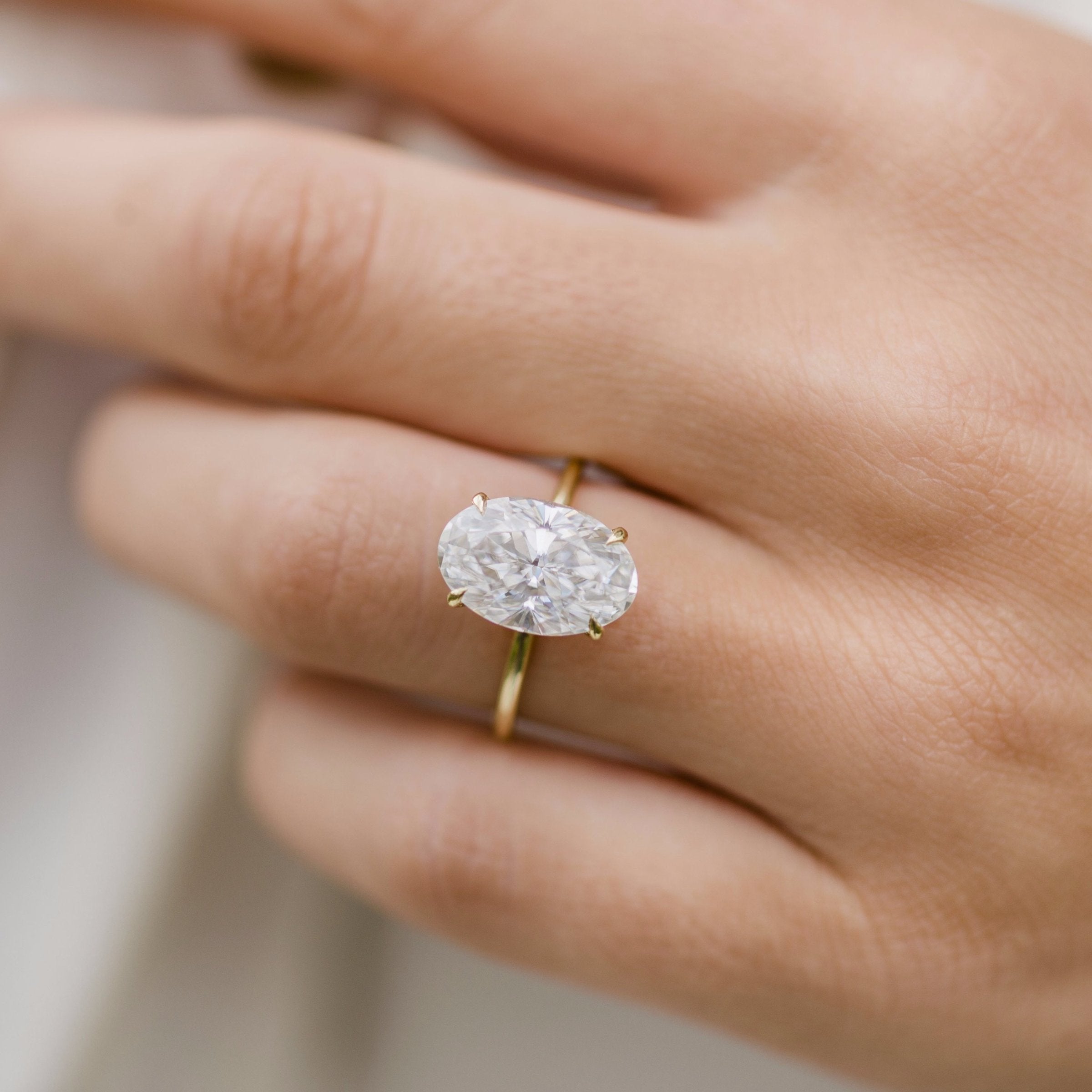 6.70CT Oval Cut 4 Prong Moissanite Solitaire Engagement Ring