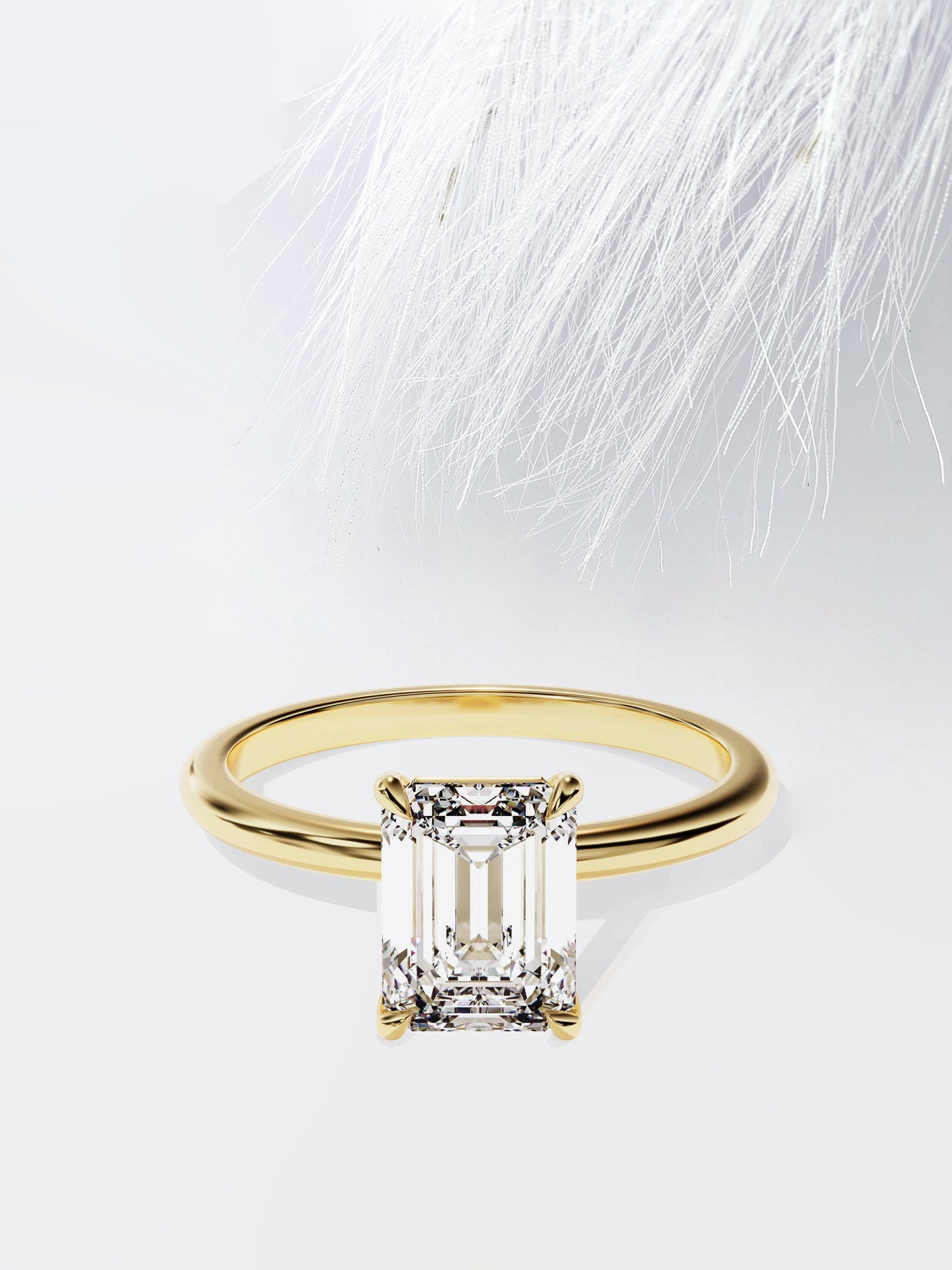 Emerald Cut Moissanite Solitaire Diamond Engagement Ring For Her