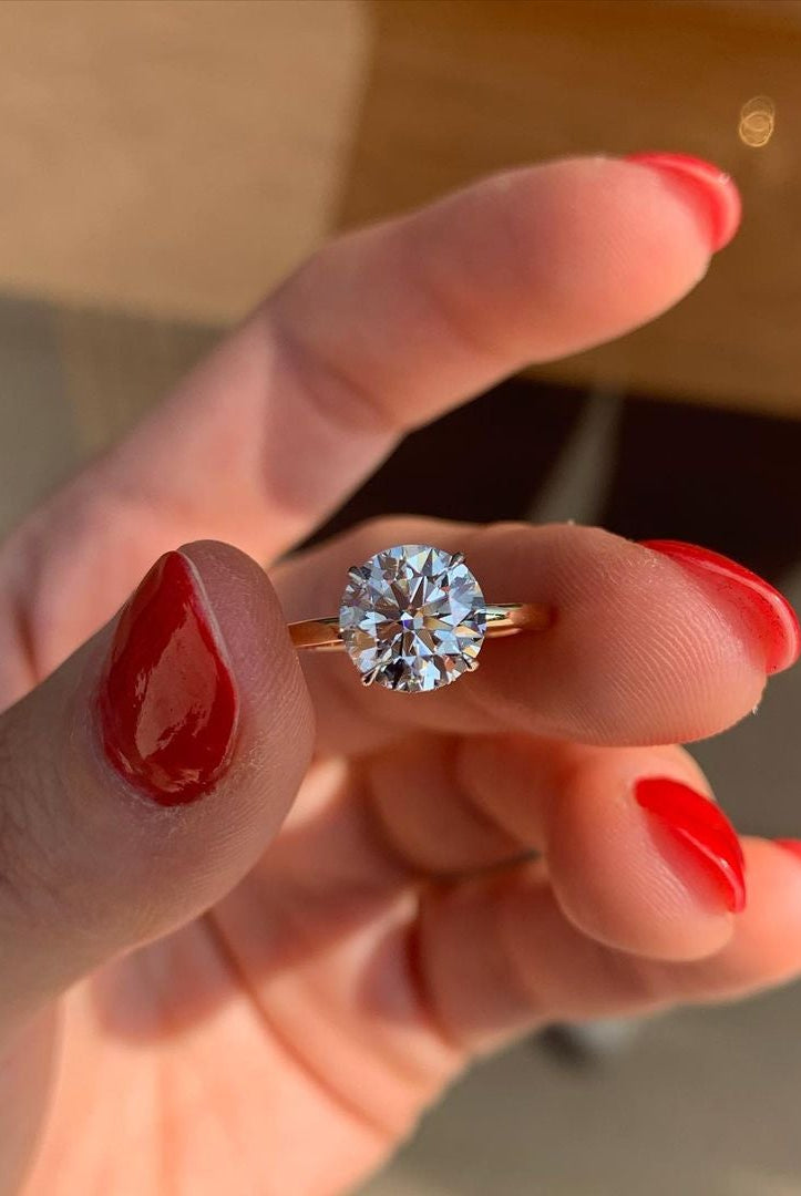 Asscher cut moissanite engagement ring NY
