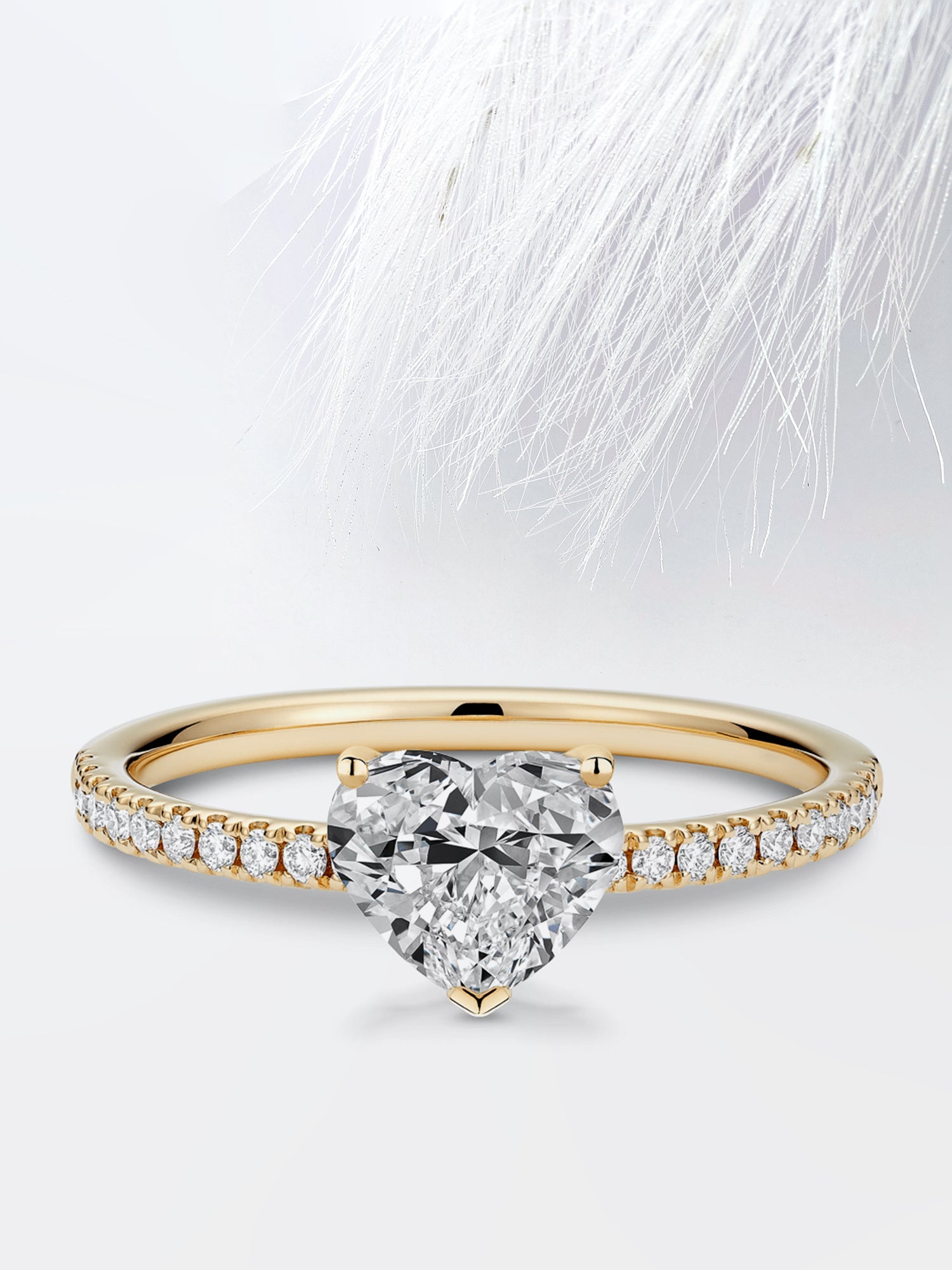 Heart Diamond Pave Moissanite Engagement Ring For Women