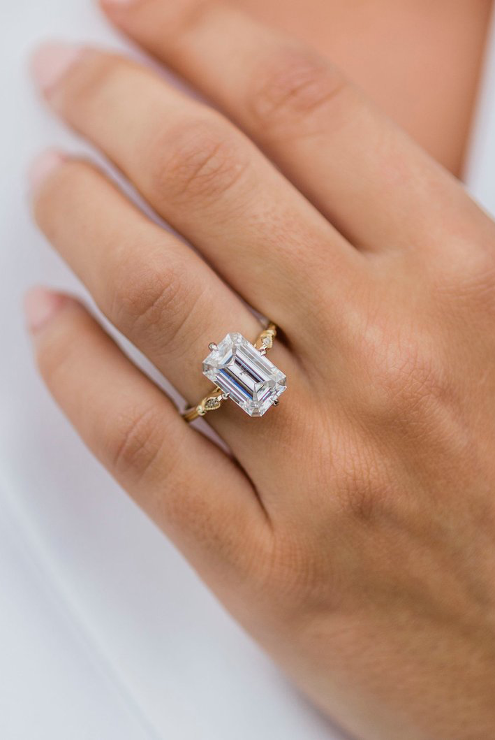 Coastal-inspired moissanite rings