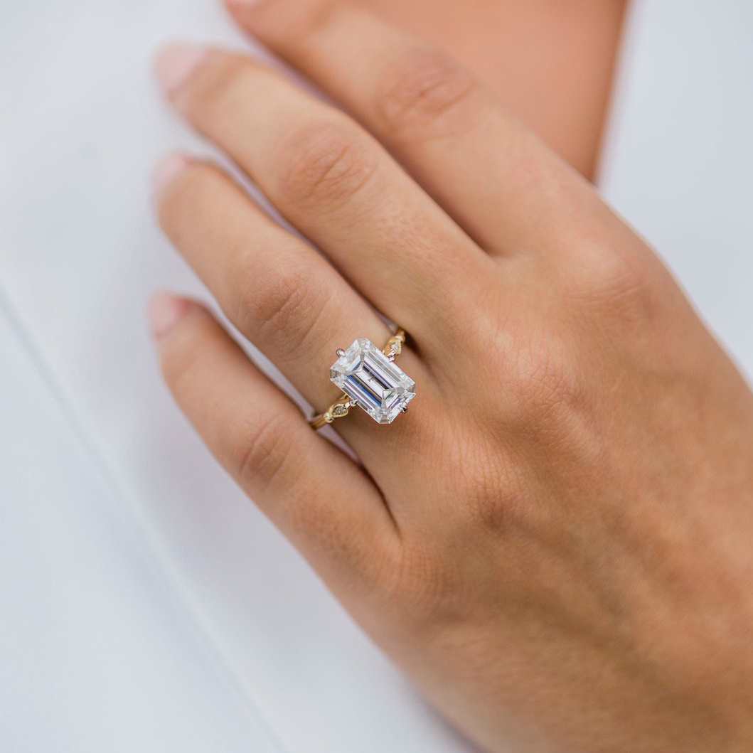 Coastal-inspired moissanite rings