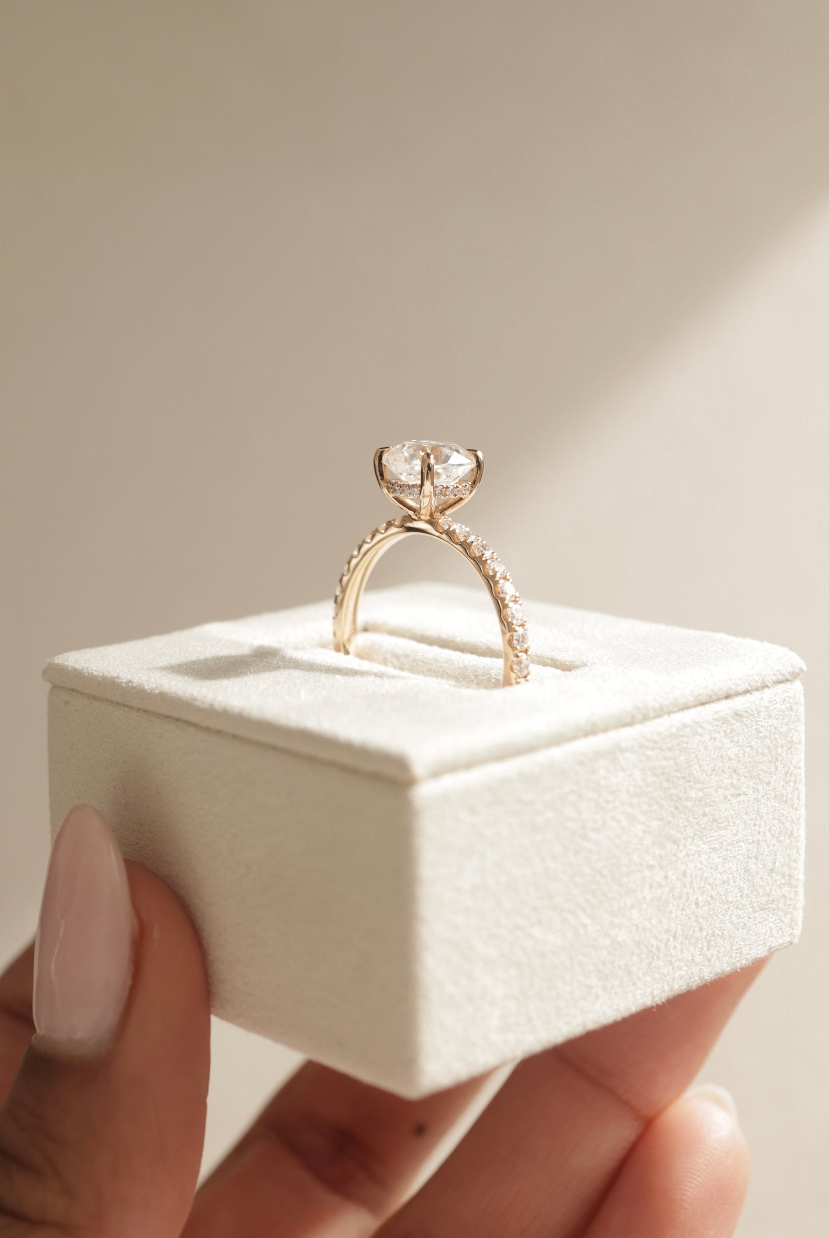 Cushion Cut Pave Engagement Ring