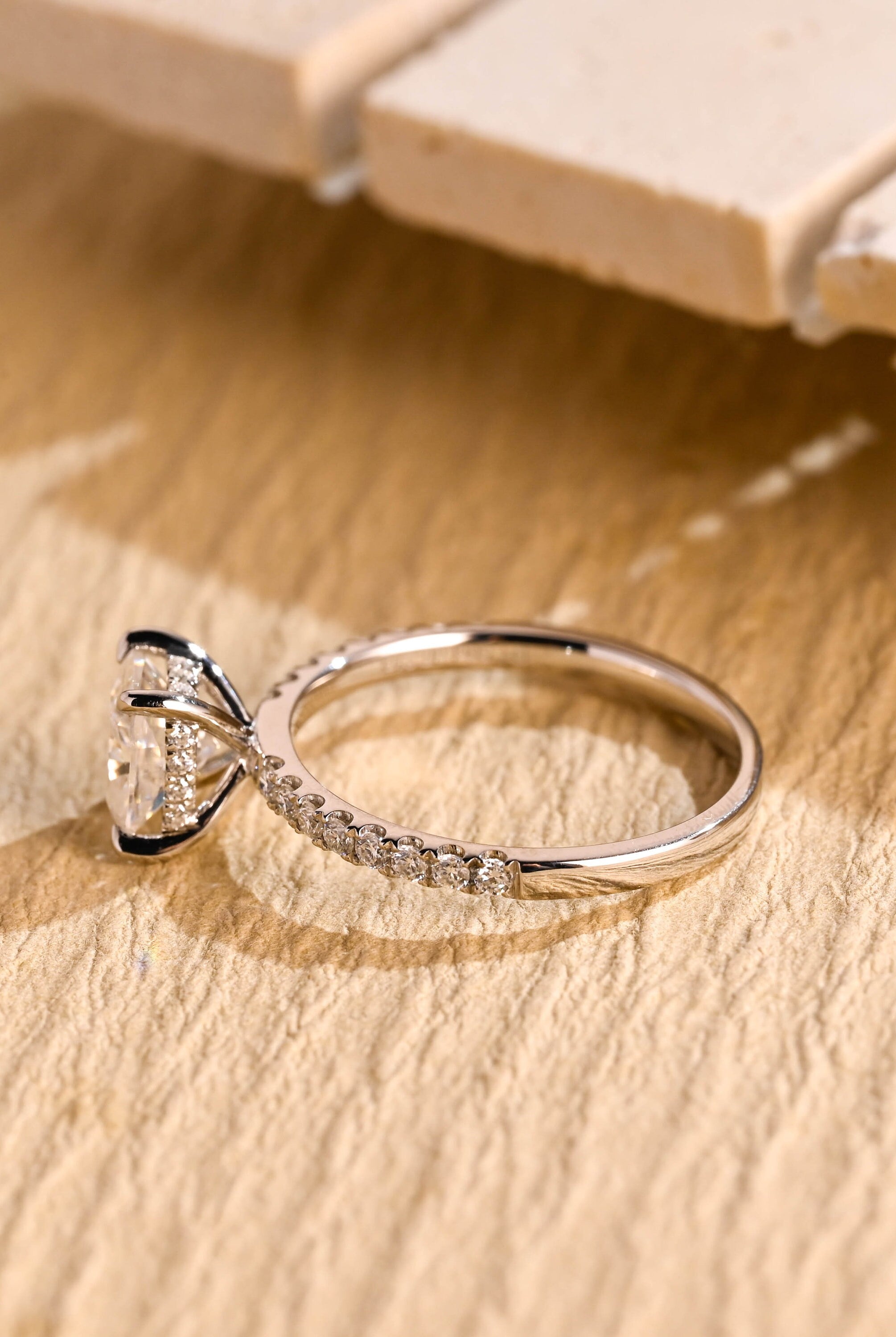 1 Carat Cushion Moissanite Engagement Ring