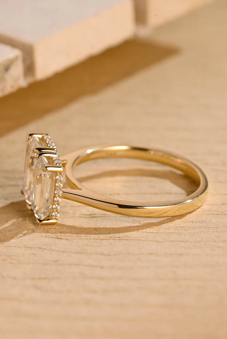 Emerald Cut Moissanite Ring