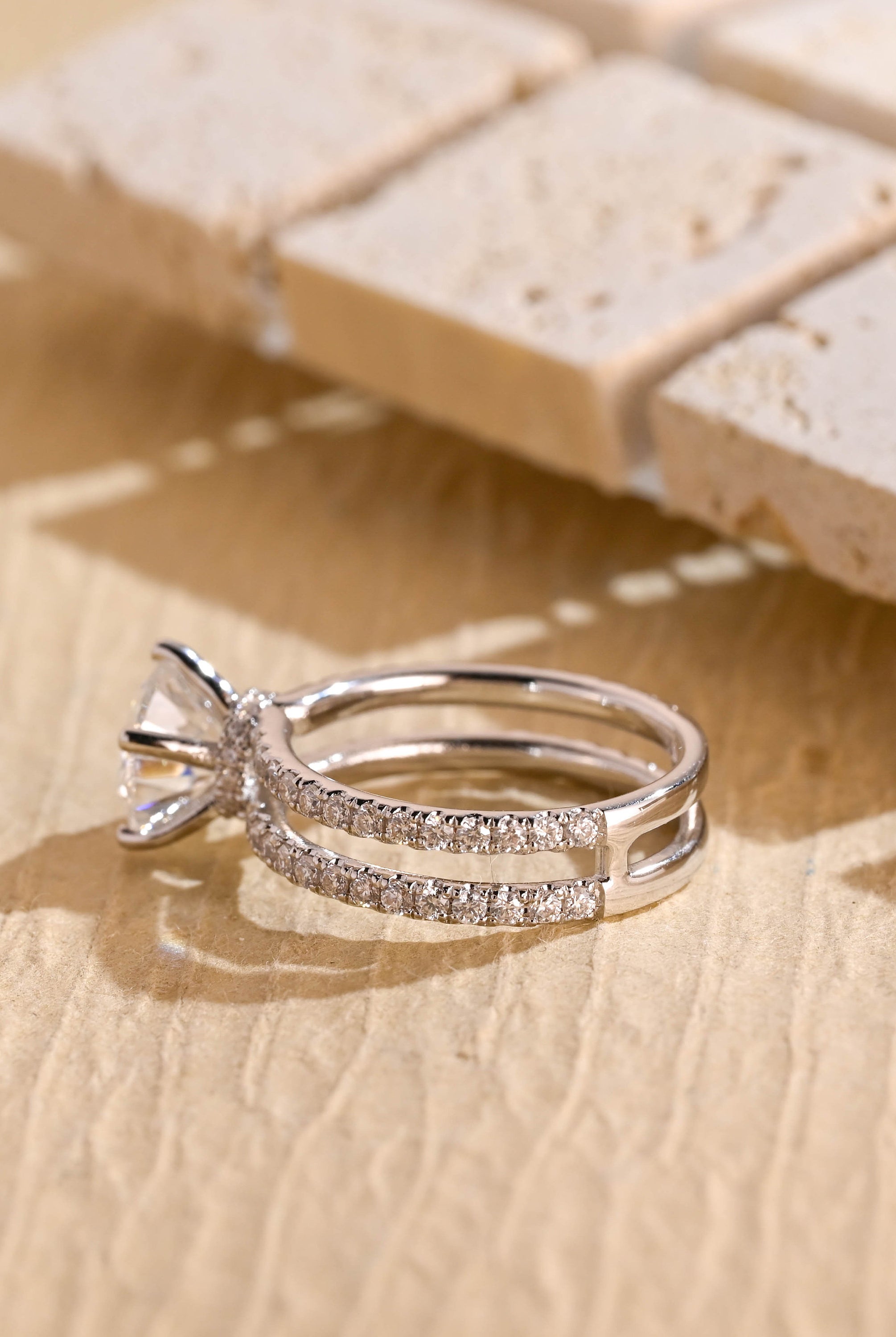 Heart Shaped Moissanite Engagement Ring