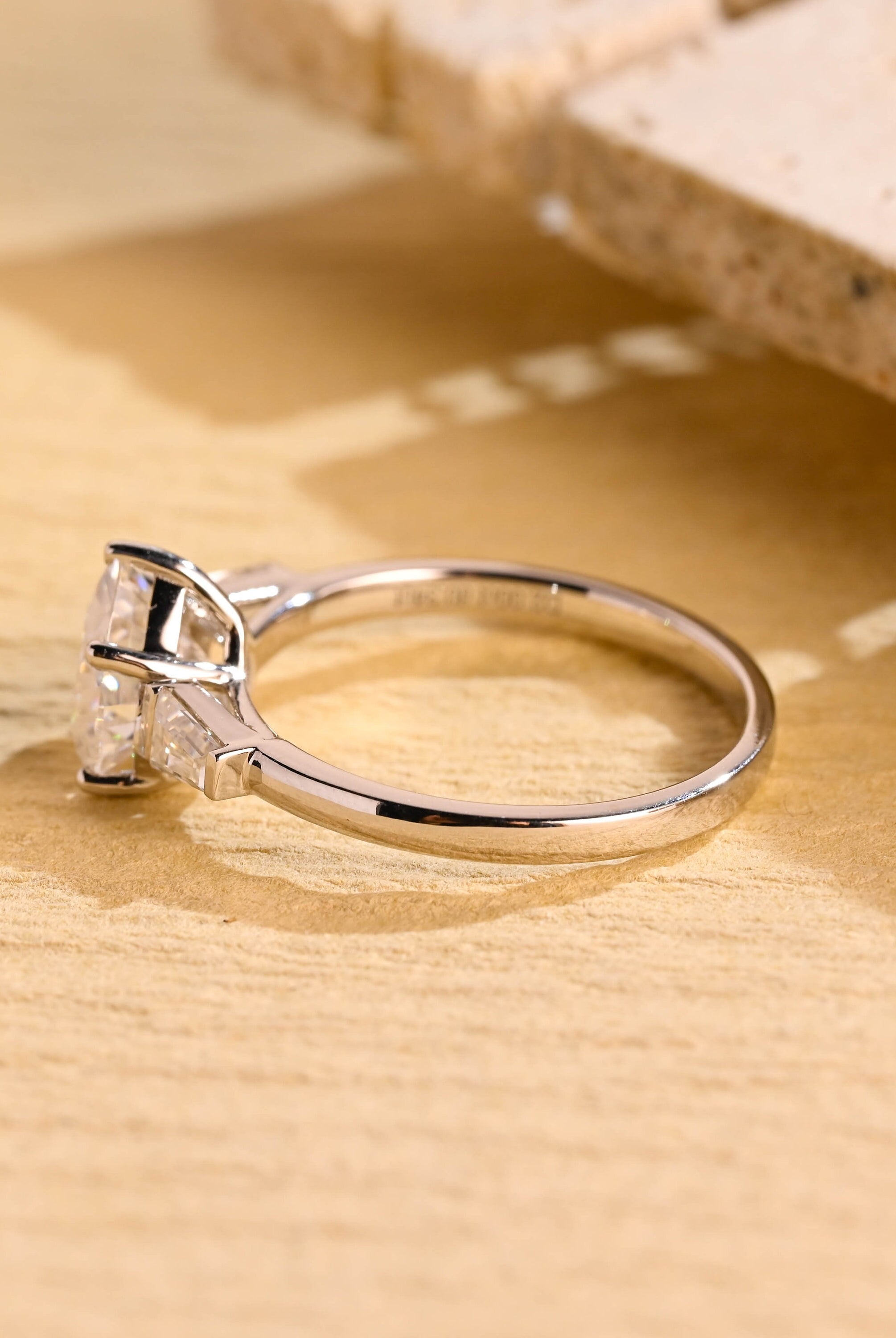 Heart Shaped Three Stone Ring