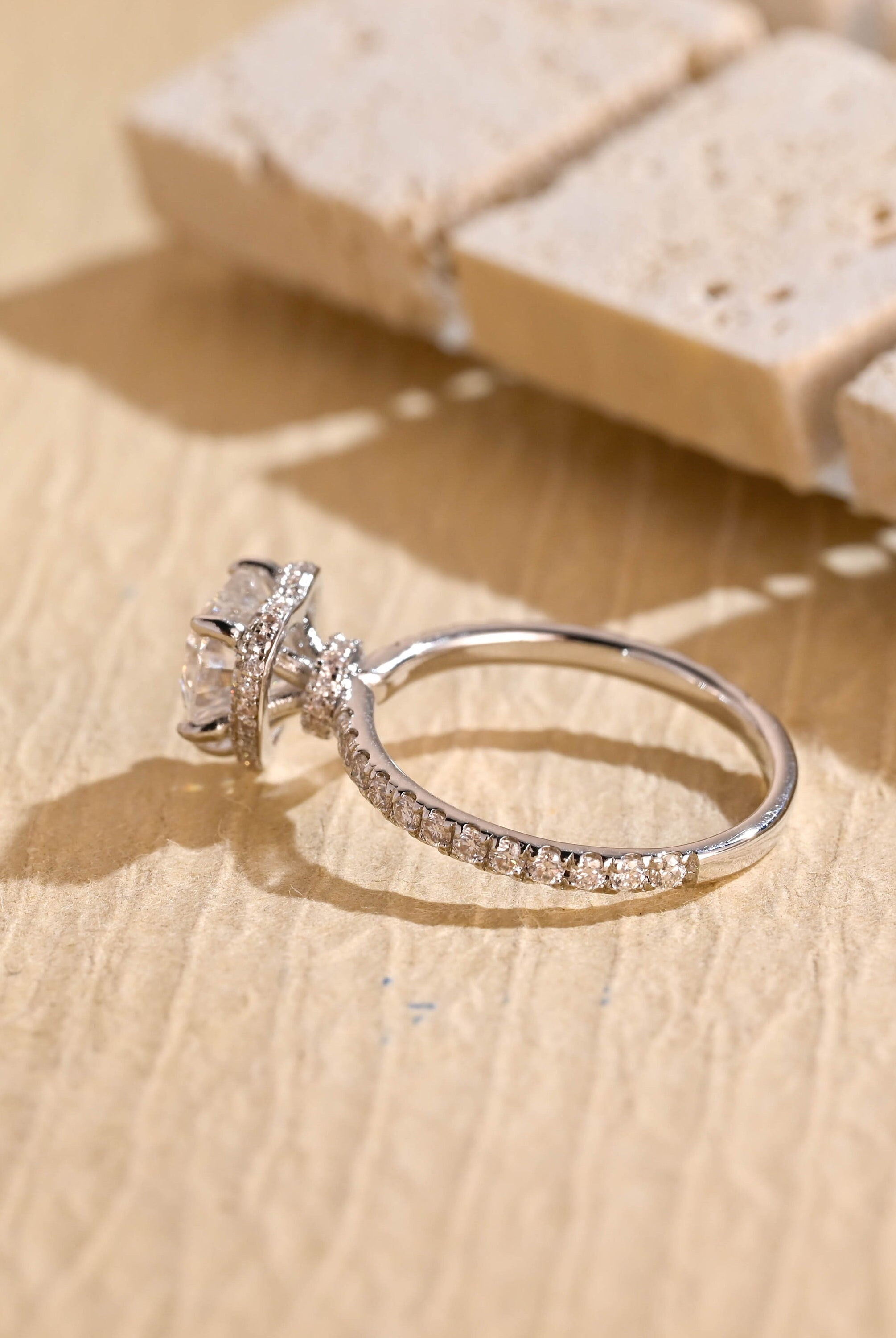 Heart Cut Moissanite Engagement Ring