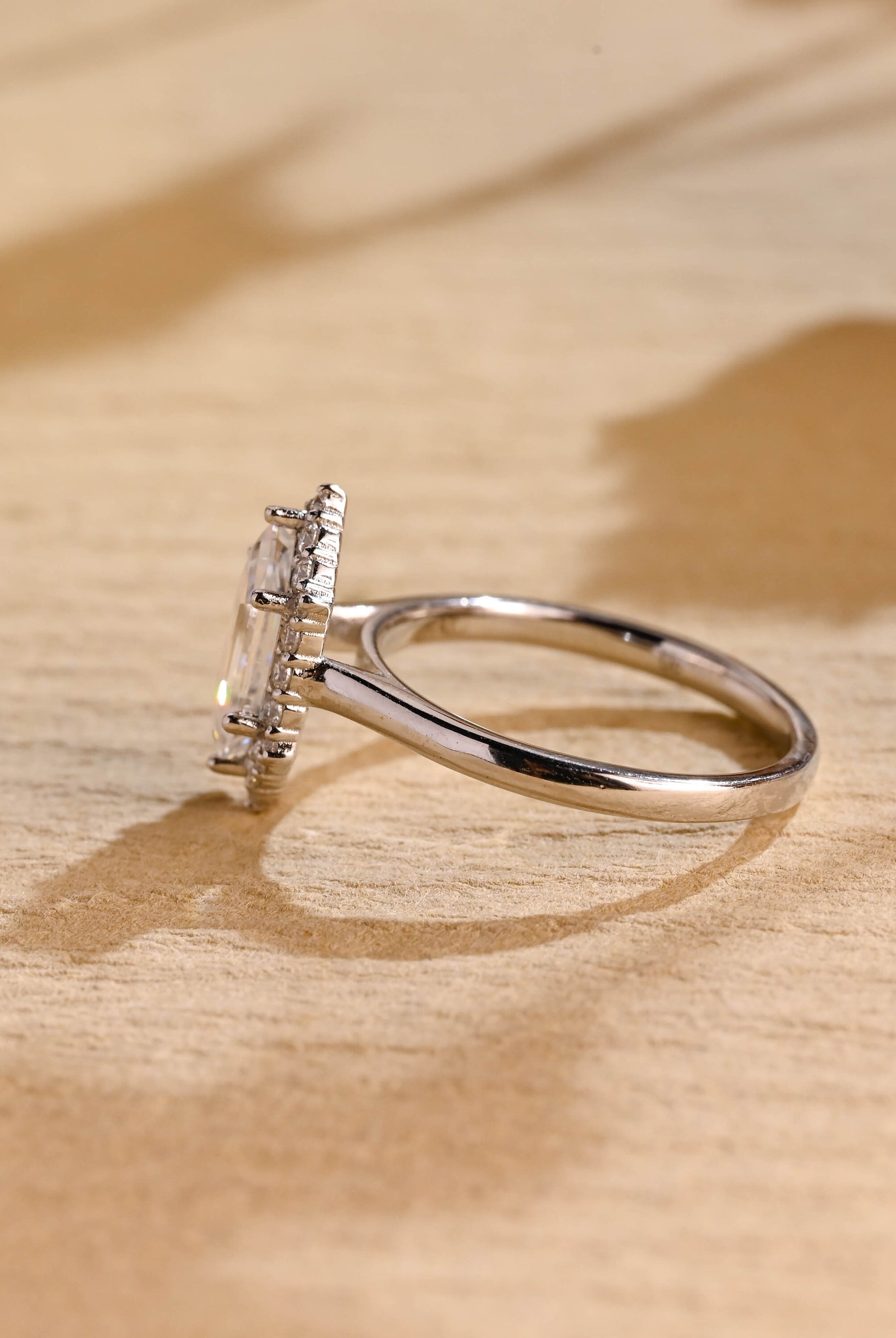 Hexagon Moissanite Engagement Ring