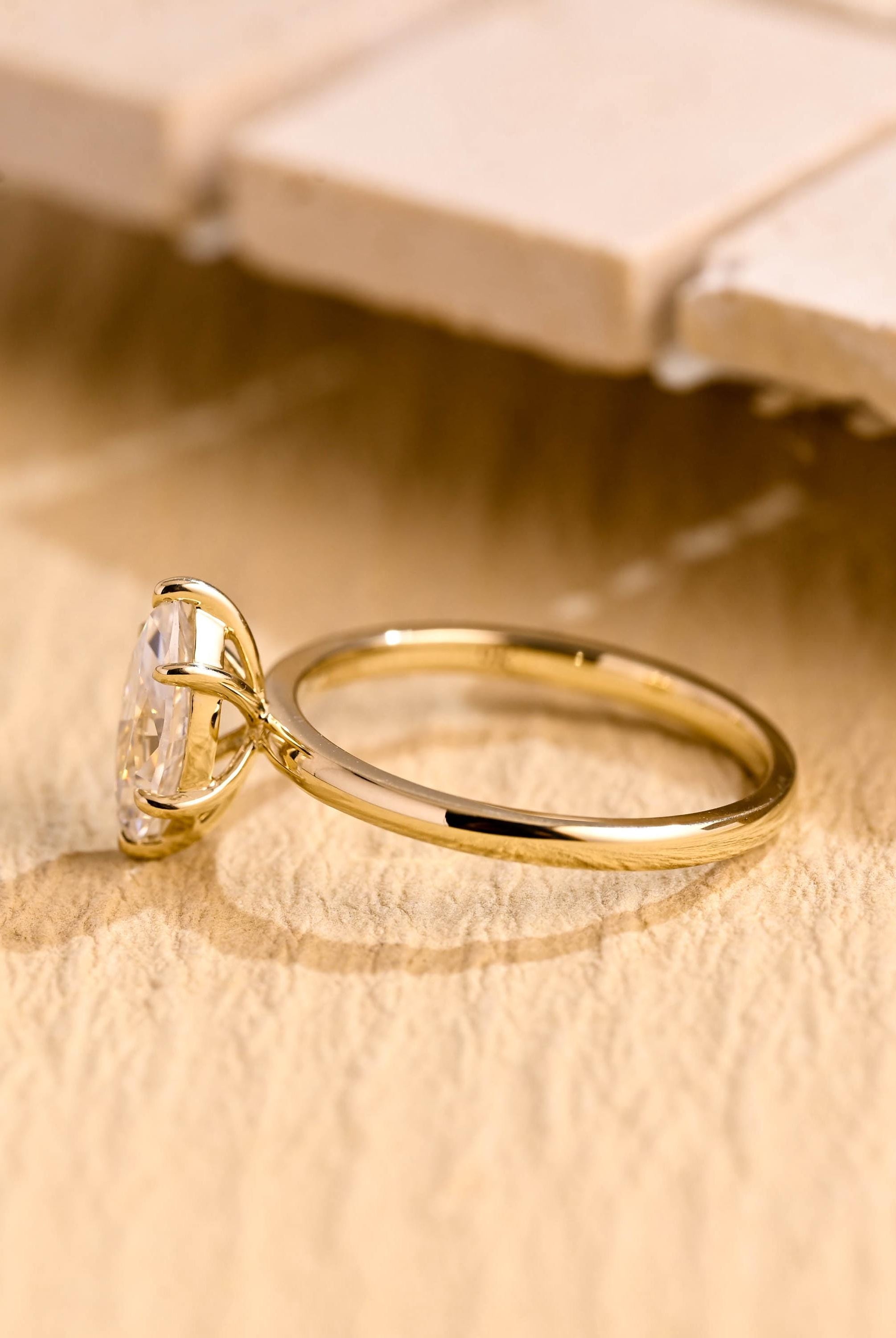 Marquise Cut Moissanite Engagement Ring