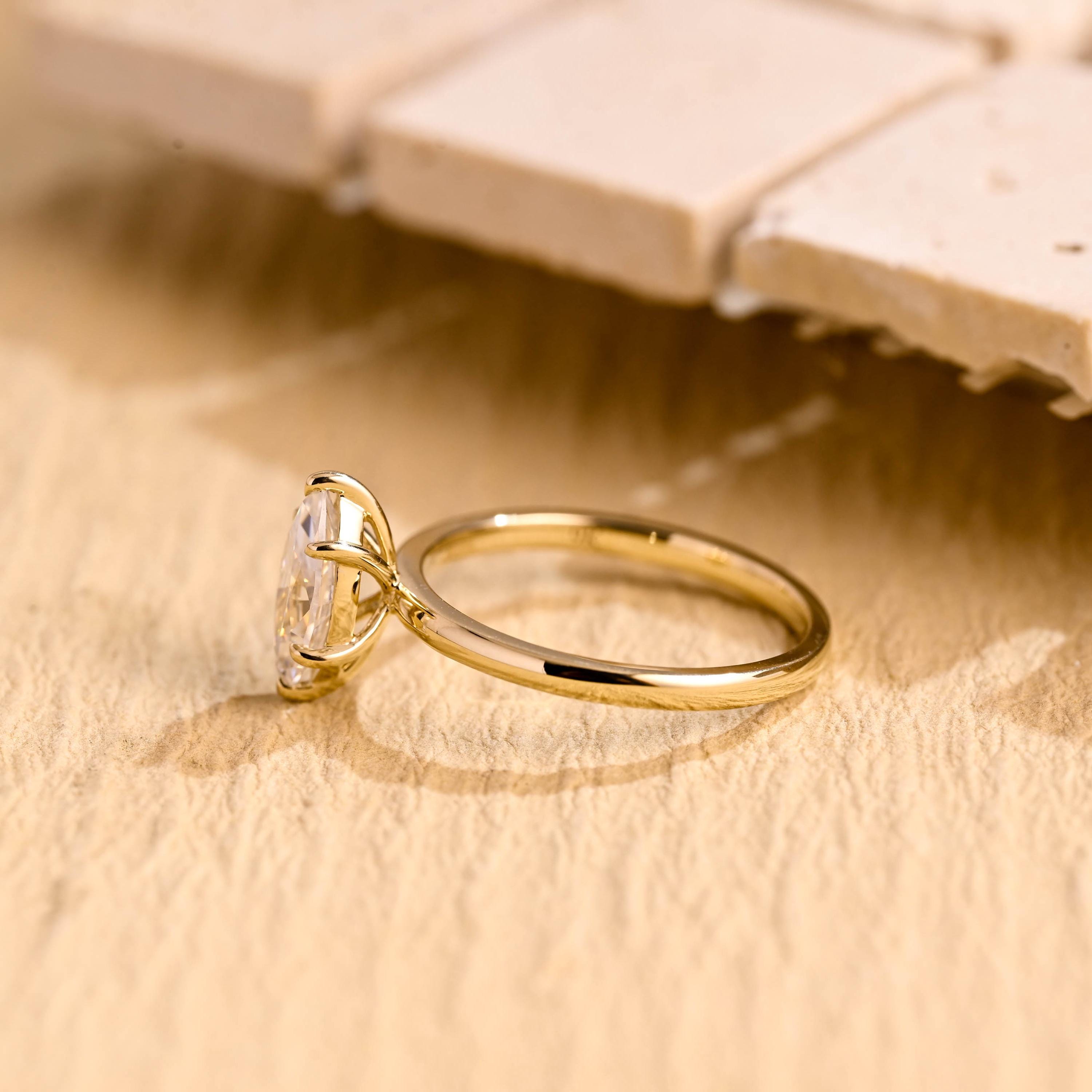 Marquise Cut Moissanite Engagement Ring