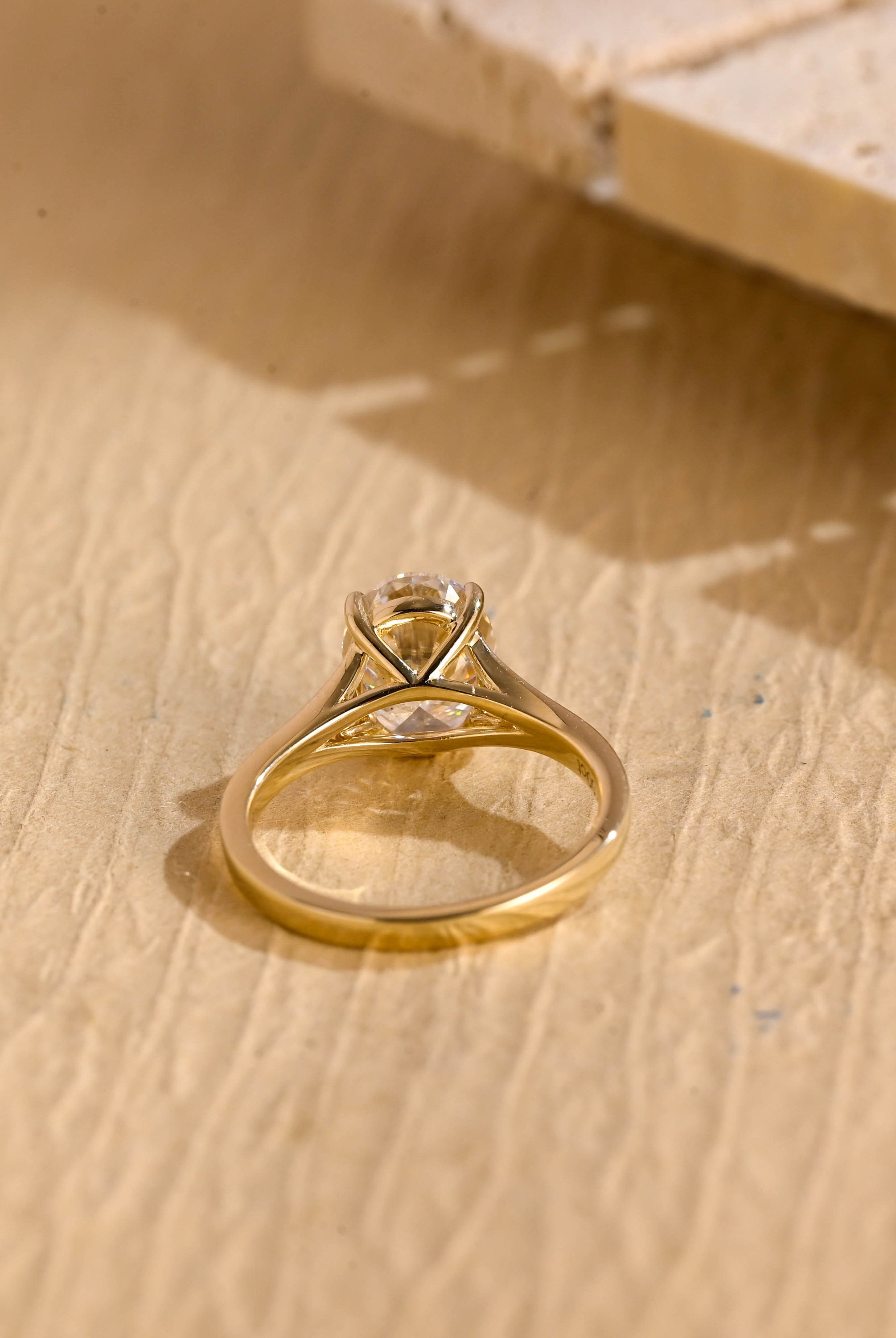 1 Carat Oval Moissanite Engagement Ring