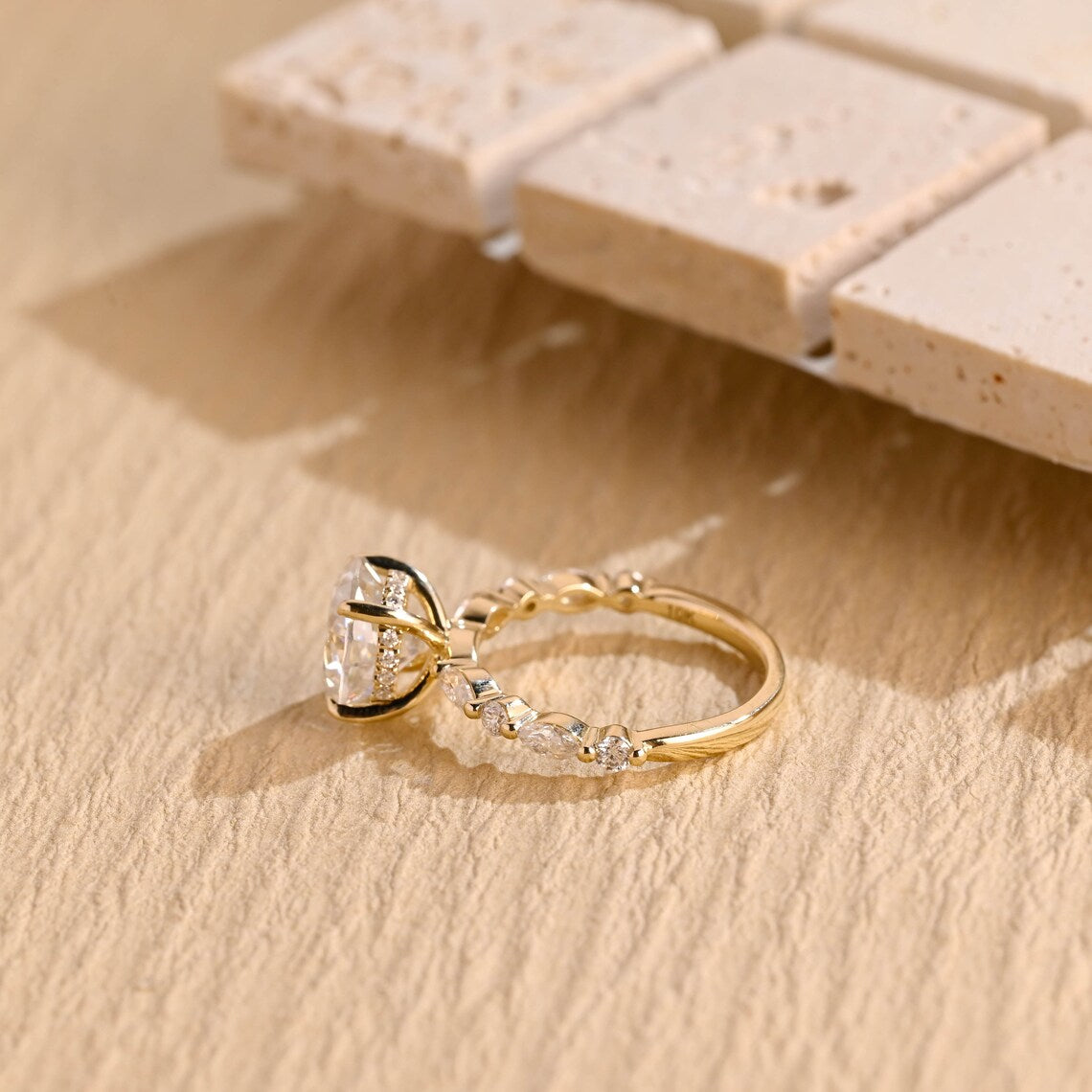 Oval Cut Moissanite Engagement Ring
