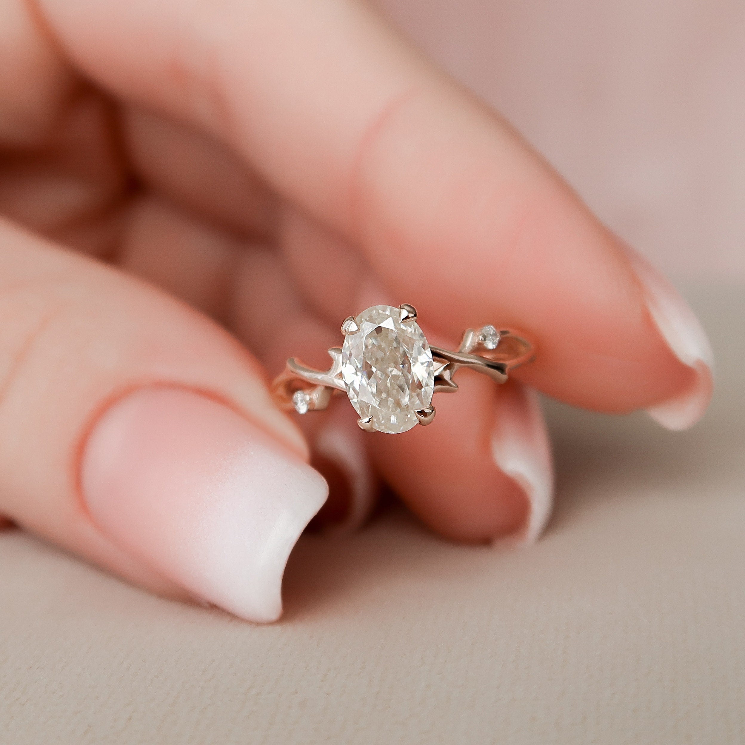 Organic Style Moissanite Ring