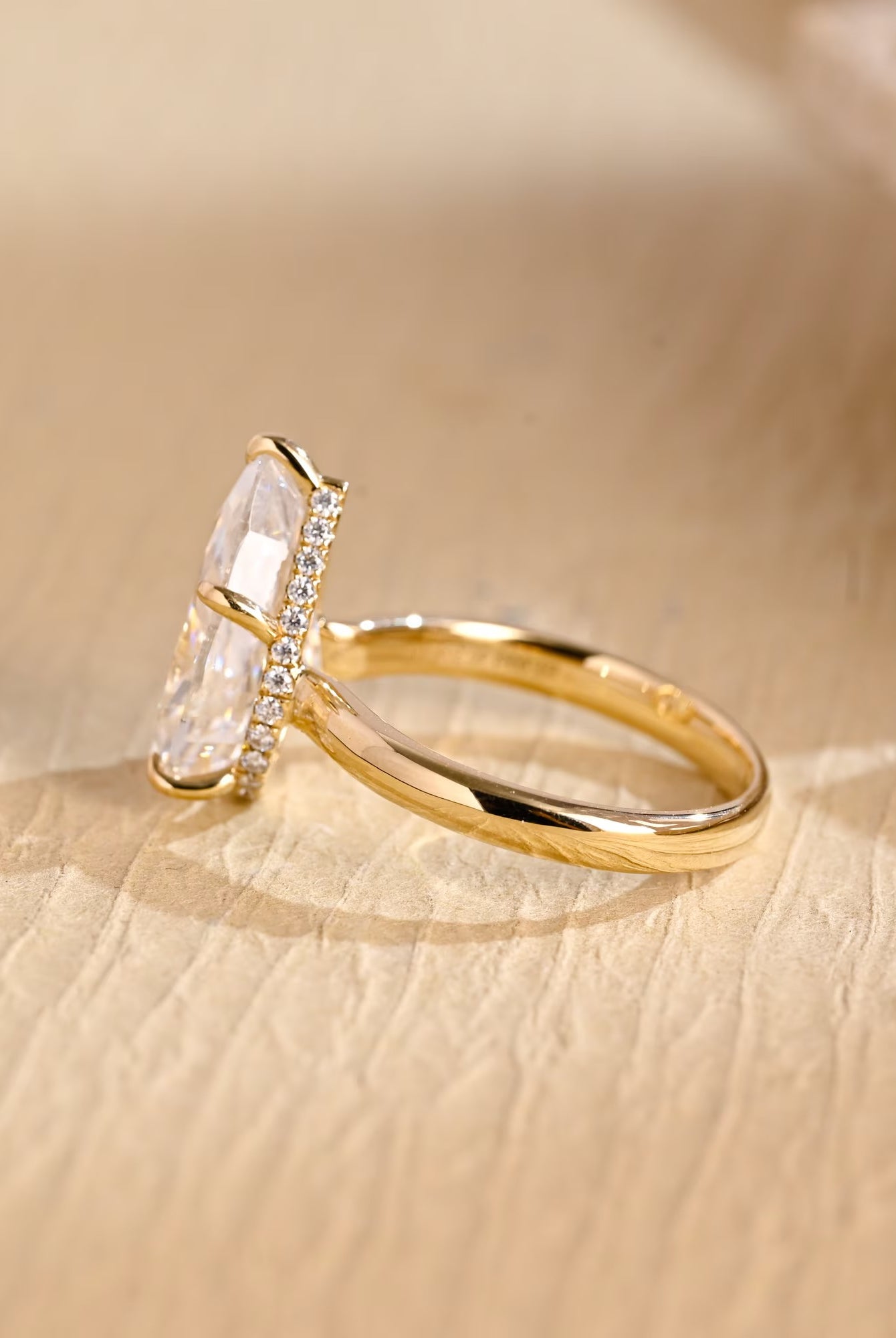 1 Carat Pear Moissanite Ring