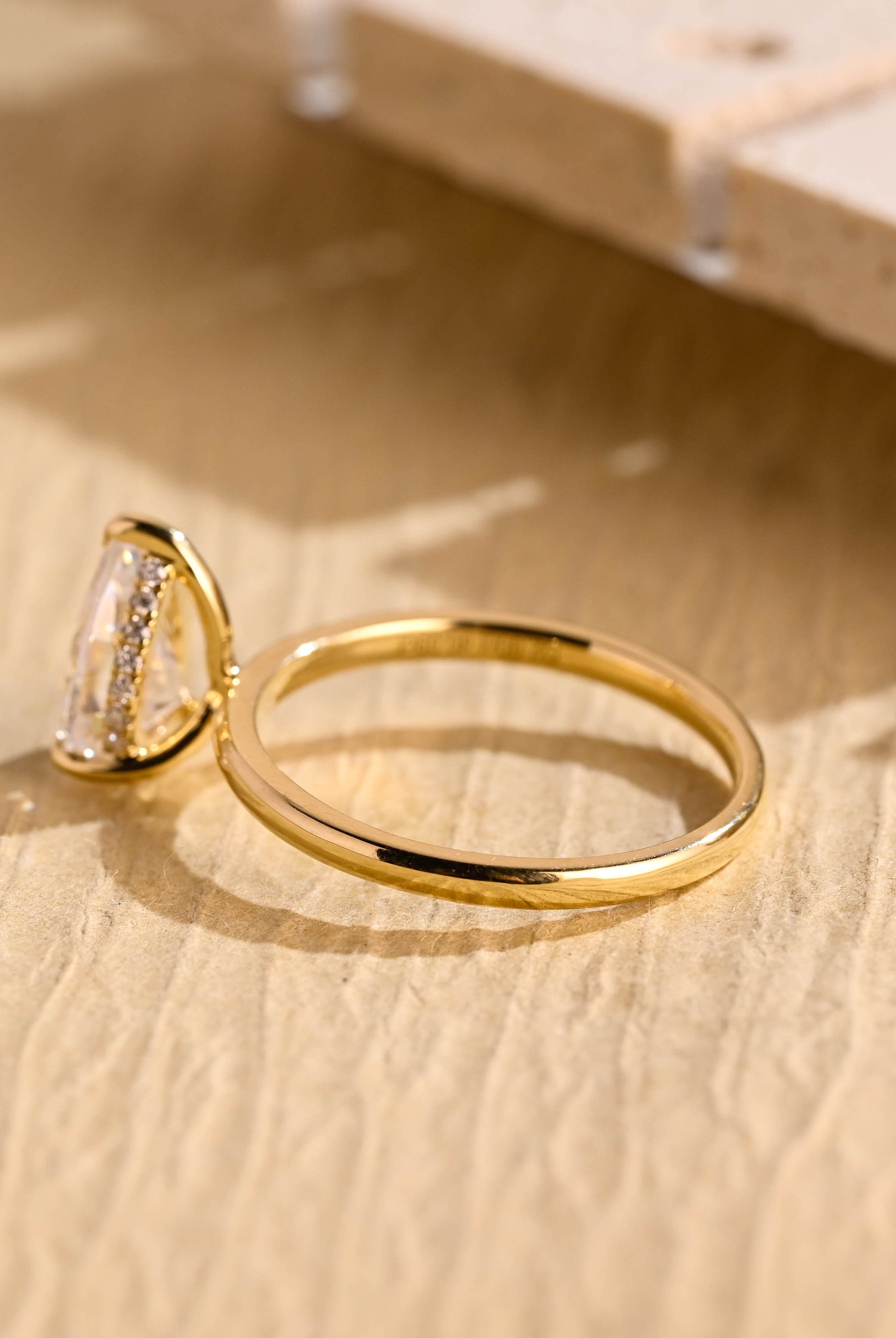 1 Carat Pear Moissanite Ring