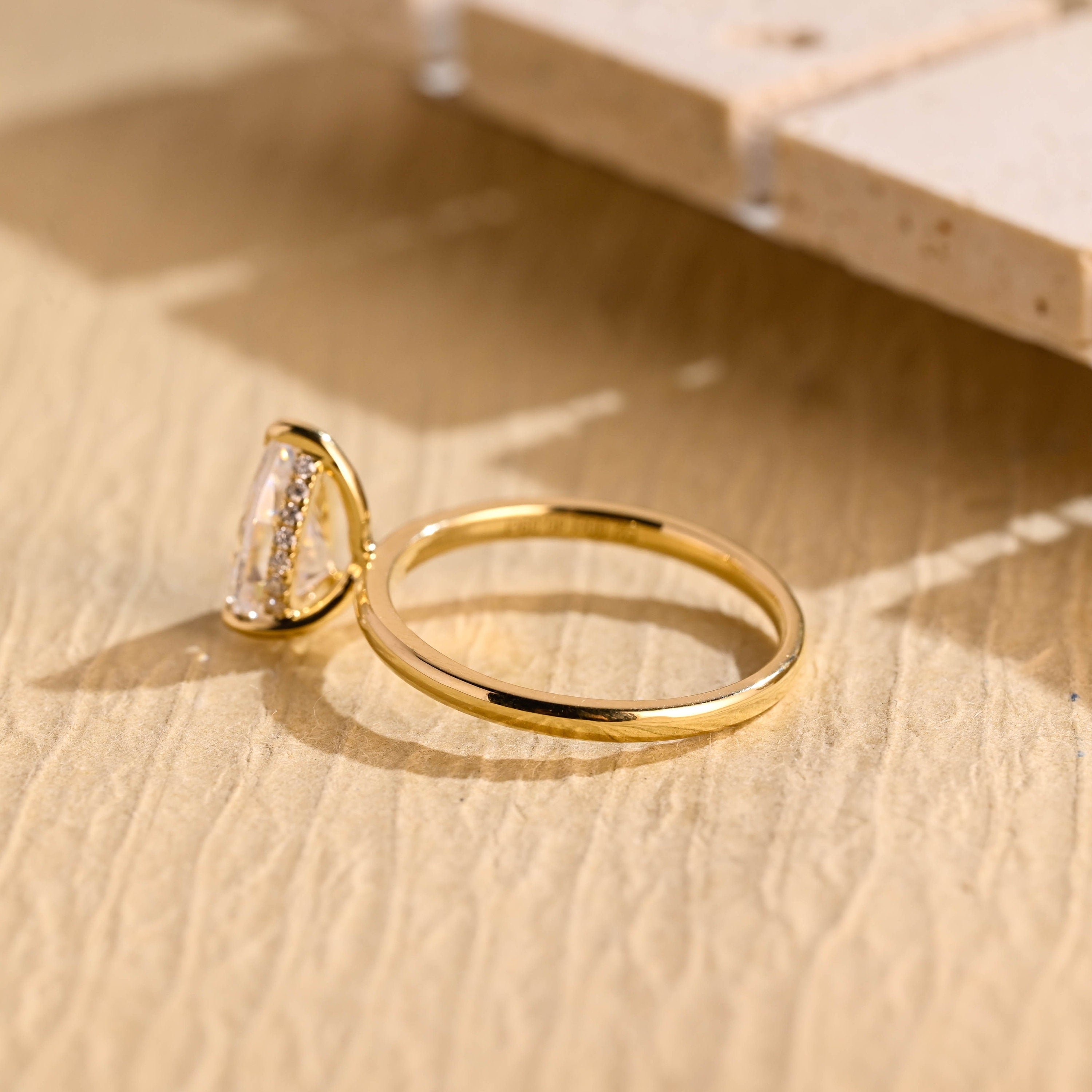 1 Carat Pear Moissanite Ring