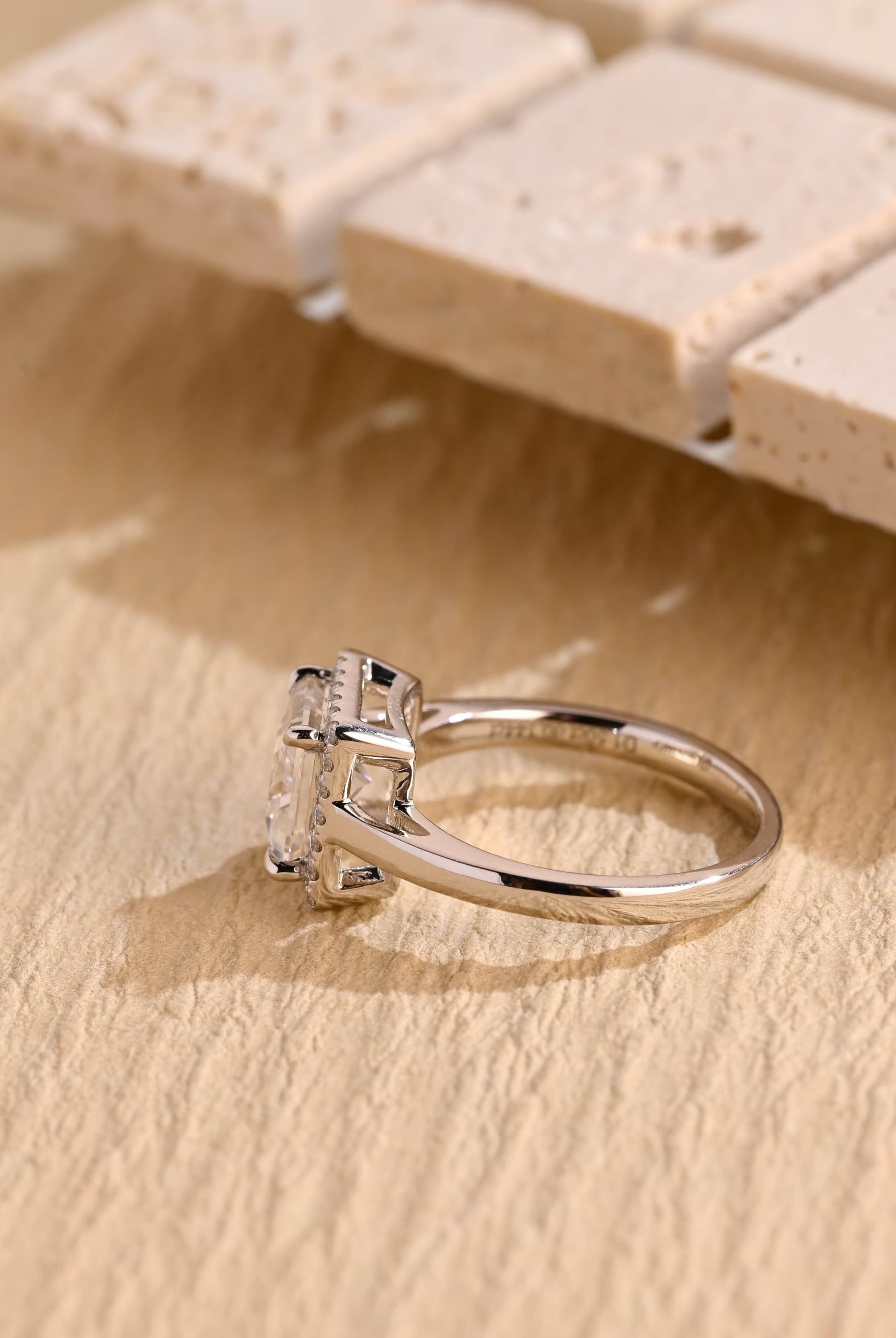 Princess Halo Engagement Ring